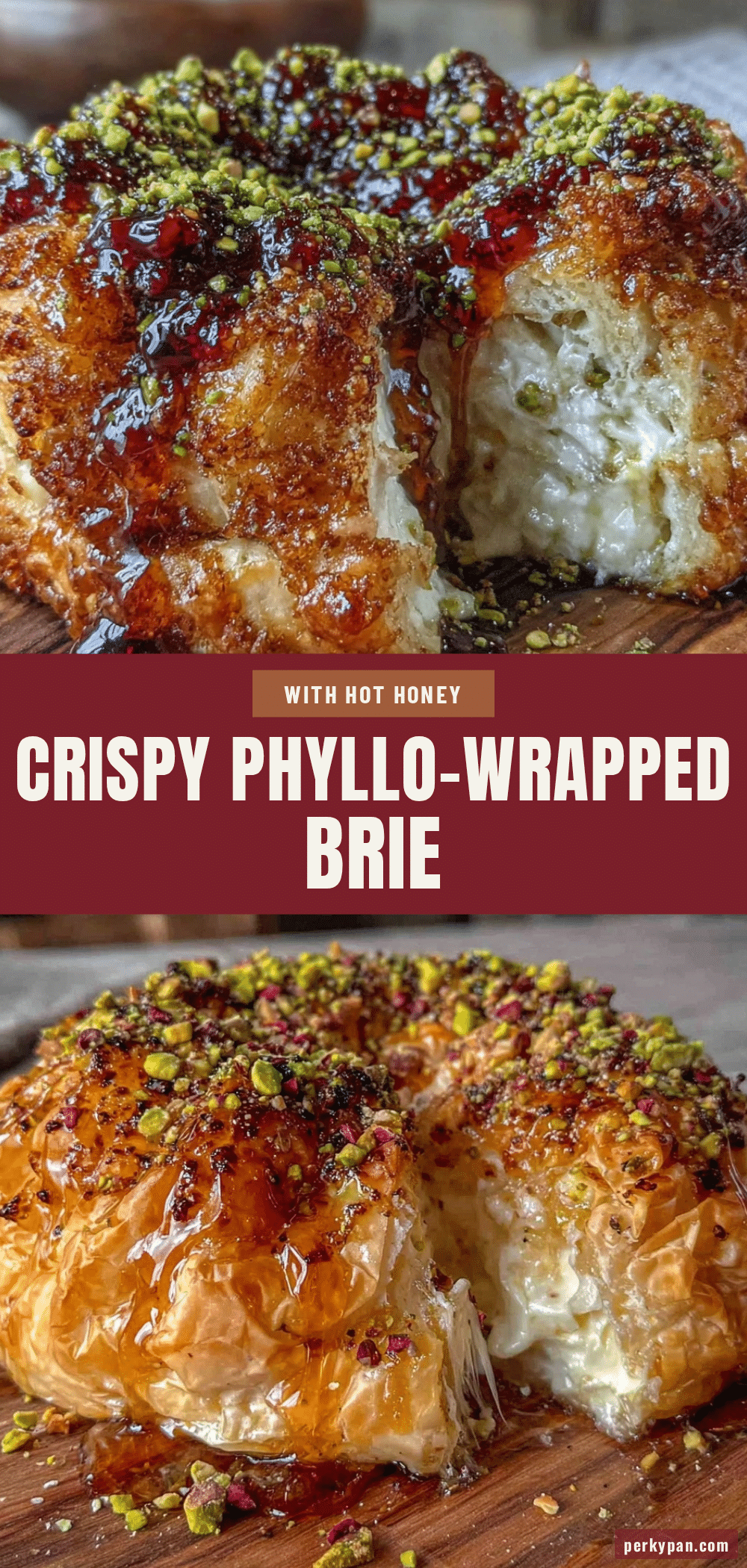crispy phyllo-wrapped baked brie wheel recipe