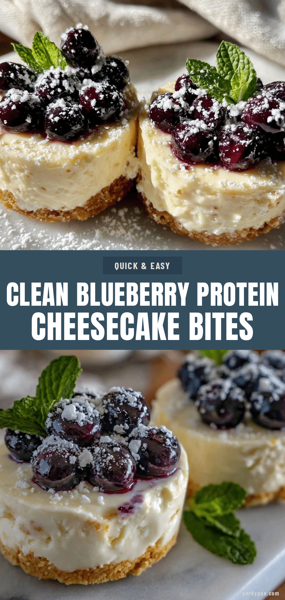 healthy clean blueberry protein cheesecake bites recipe