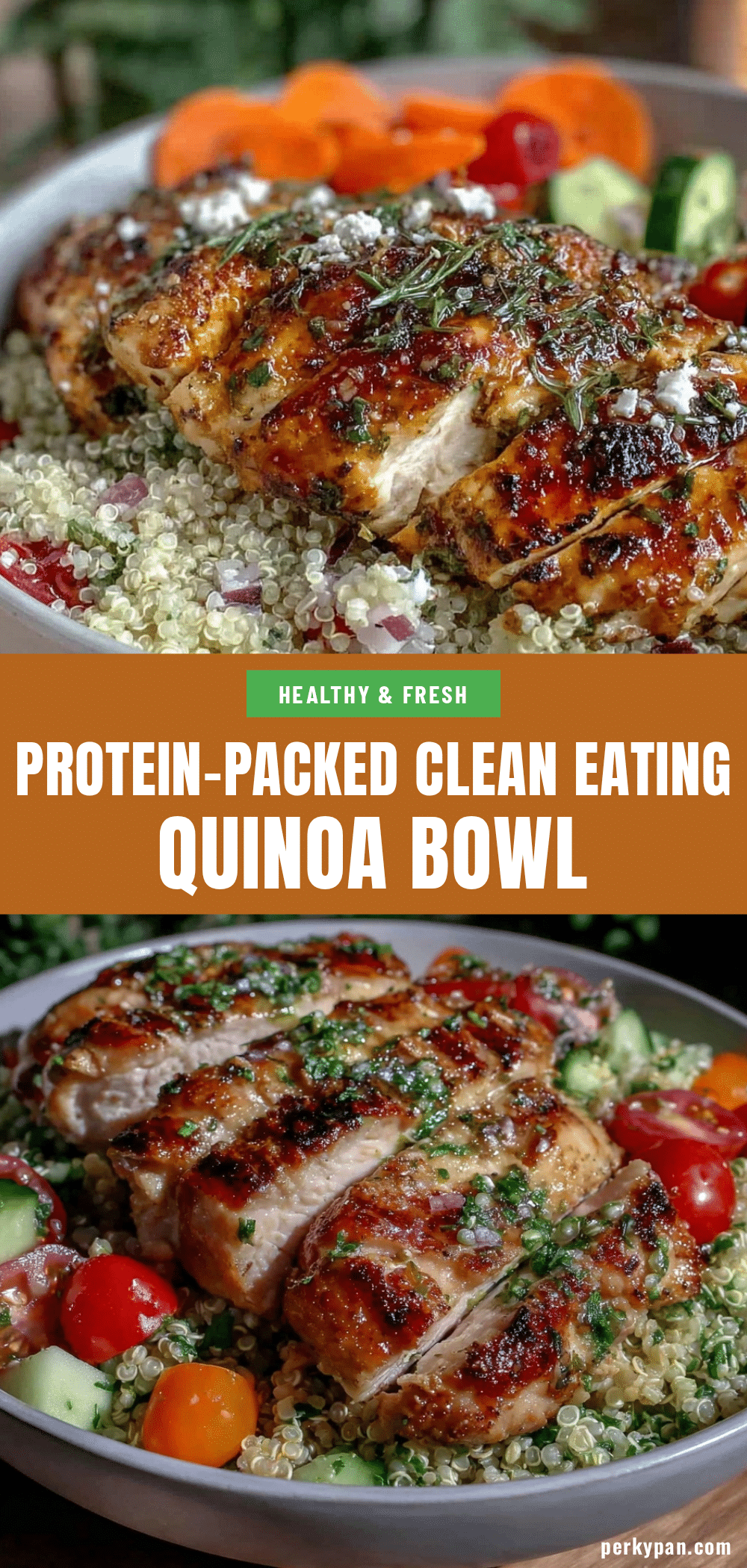 healthy clean eating quinoa and grilled chicken bowl recipe