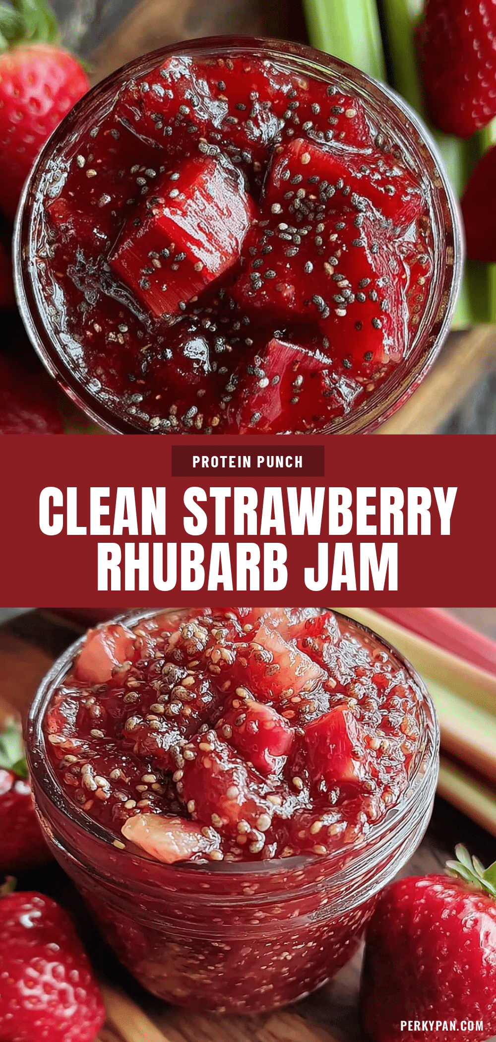 healthy clean strawberry rhubarb jam recipe