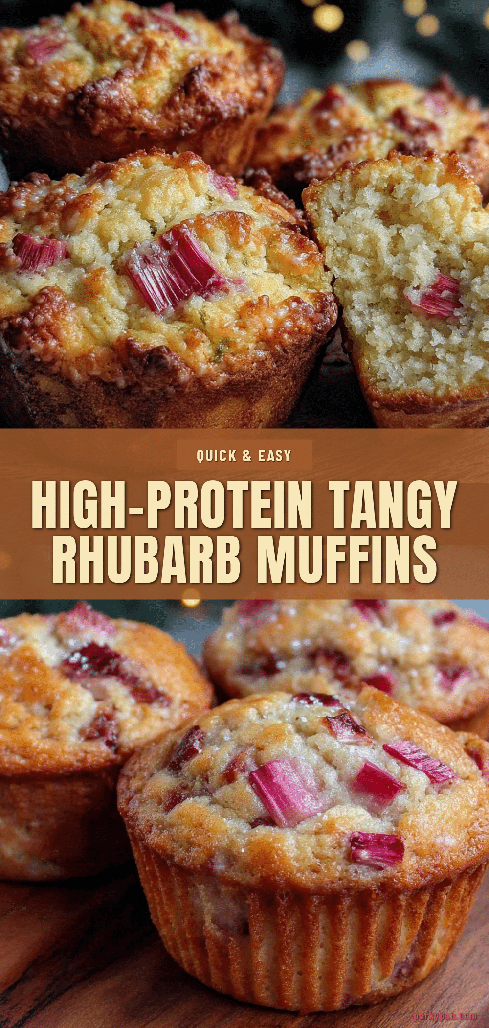 healthy high-protein rhubarb muffins recipe