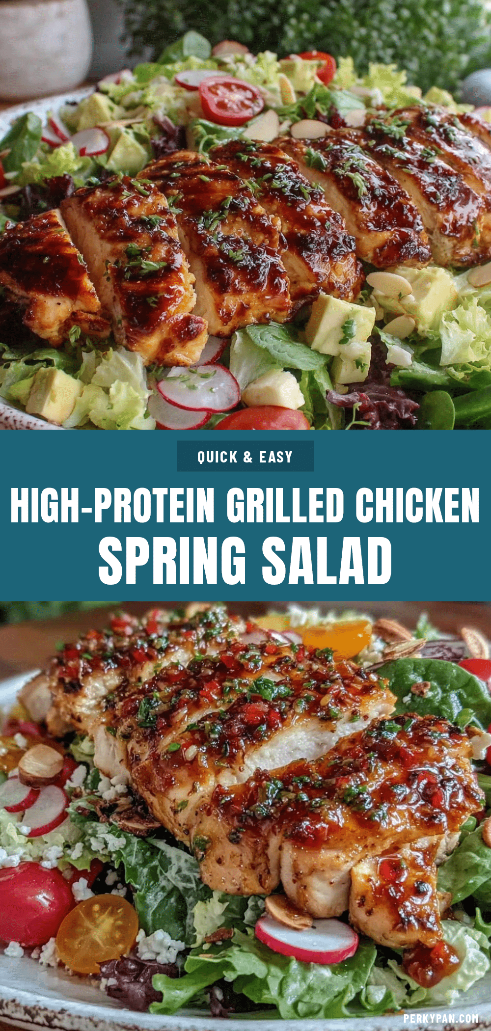 healthy high-protein spring salad with grilled chicken recipe