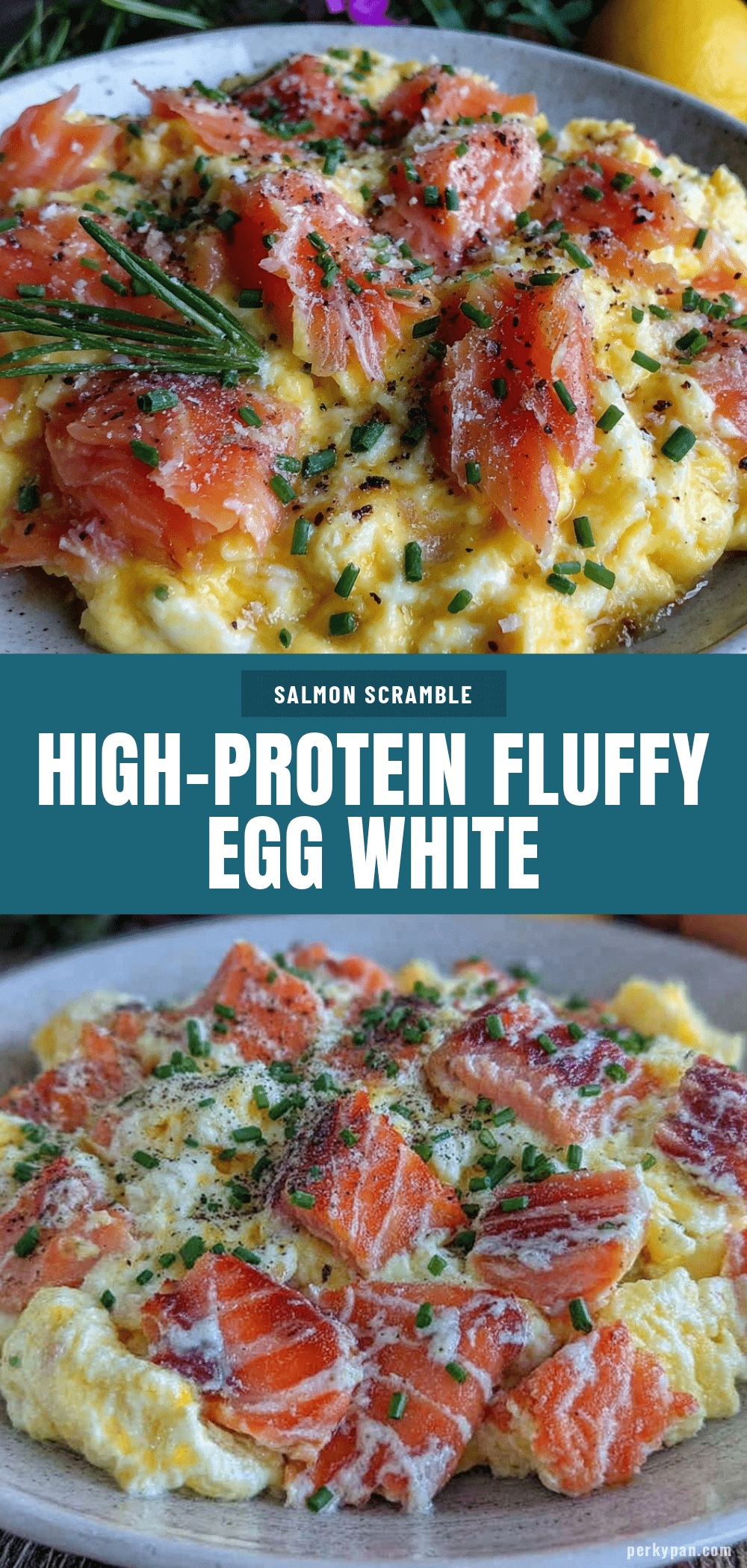 high-protein egg white scramble with salmon recipe