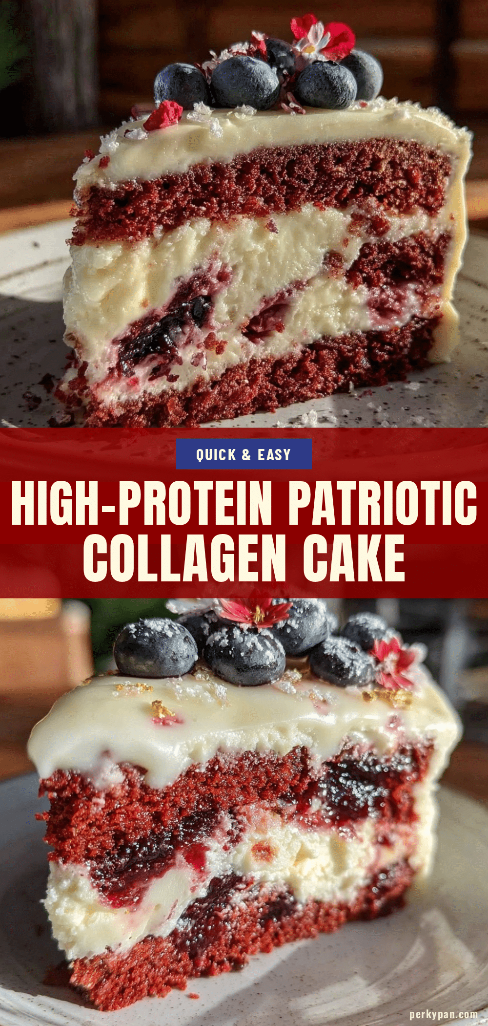 High-Protein Patriotic Collagen Cake recipe