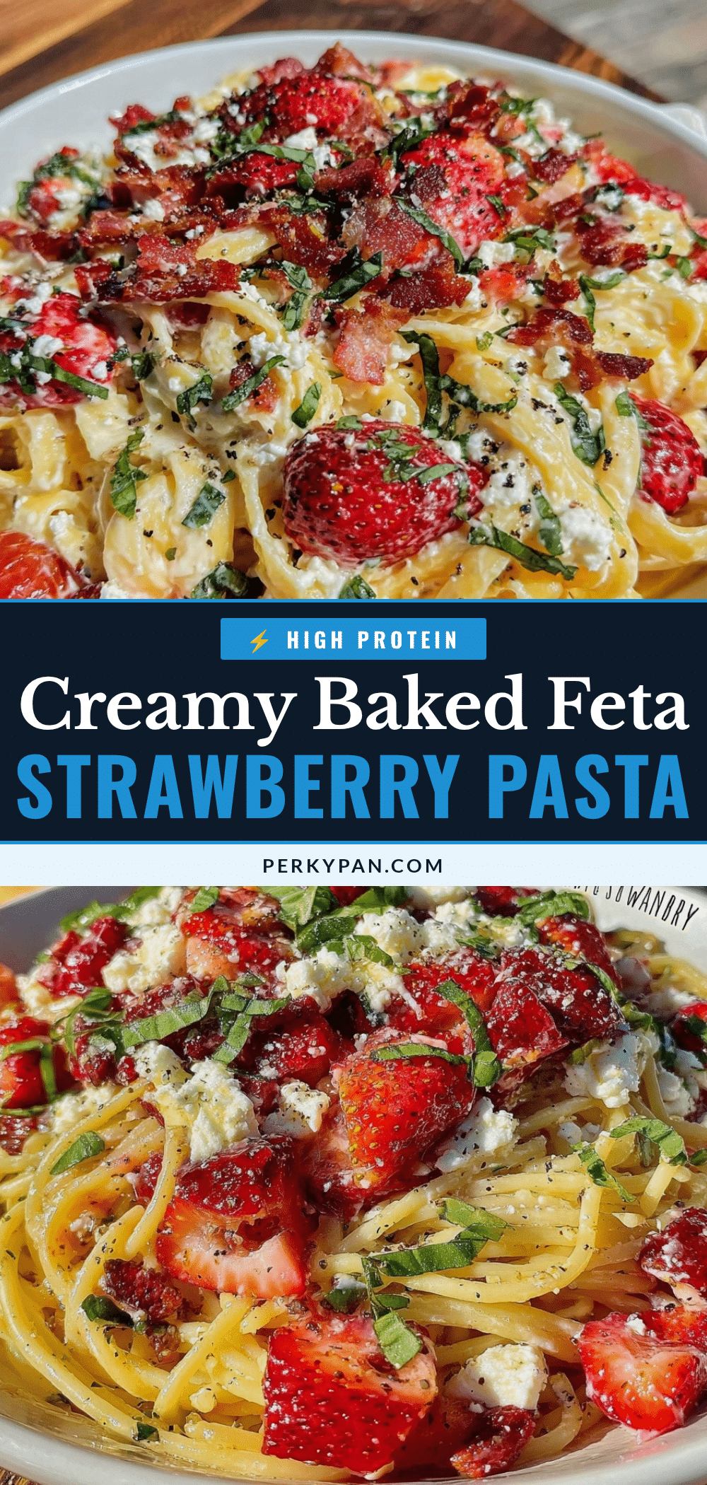 creamy baked feta strawberry pasta recipe
