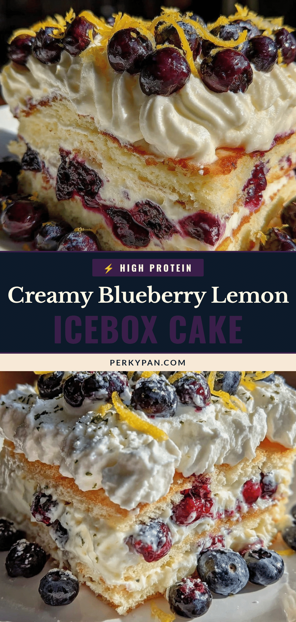 Creamy Blueberry Lemon Icebox Cake recipe