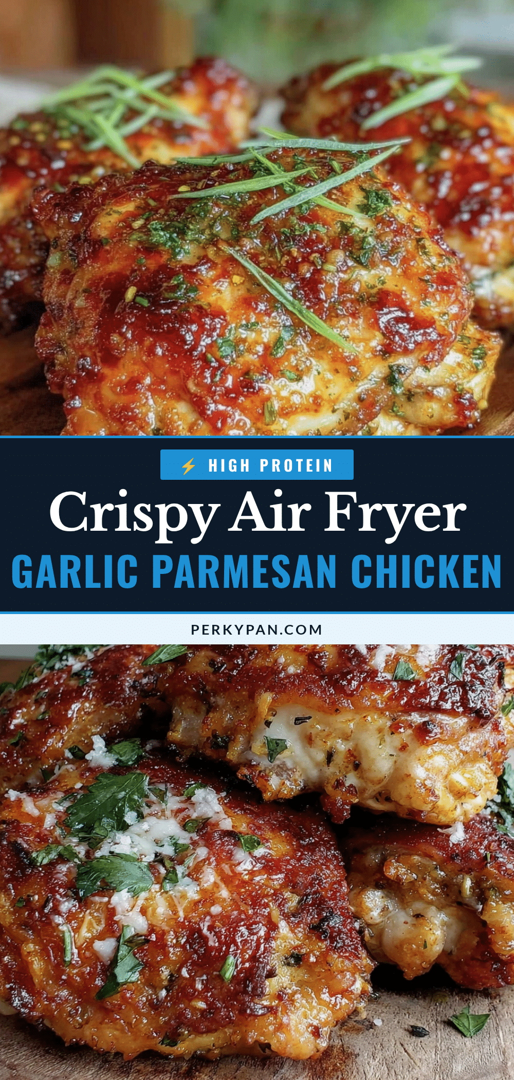 crispy garlic parmesan chicken thighs air fryer recipe