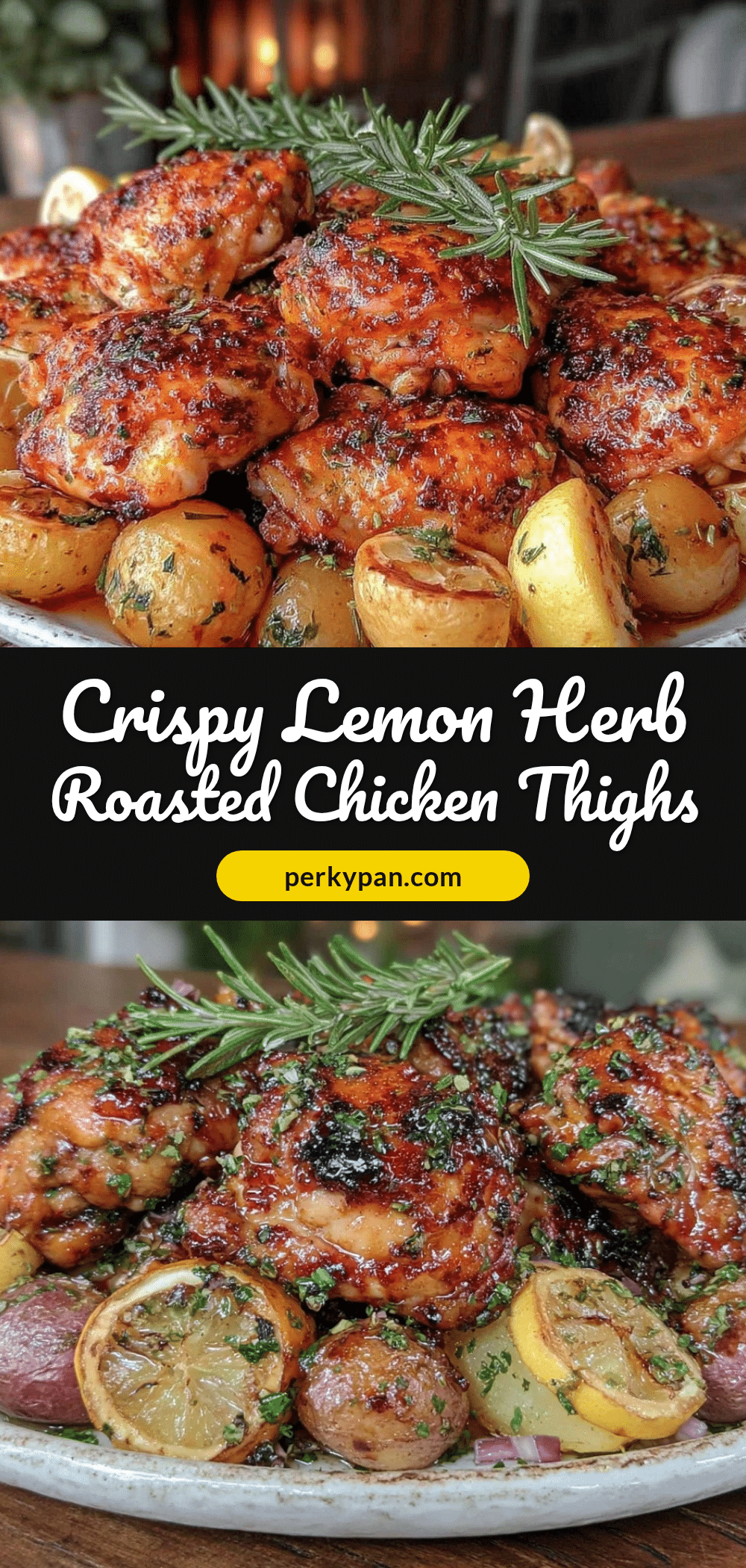 crispy lemon herb roasted chicken thighs recipe