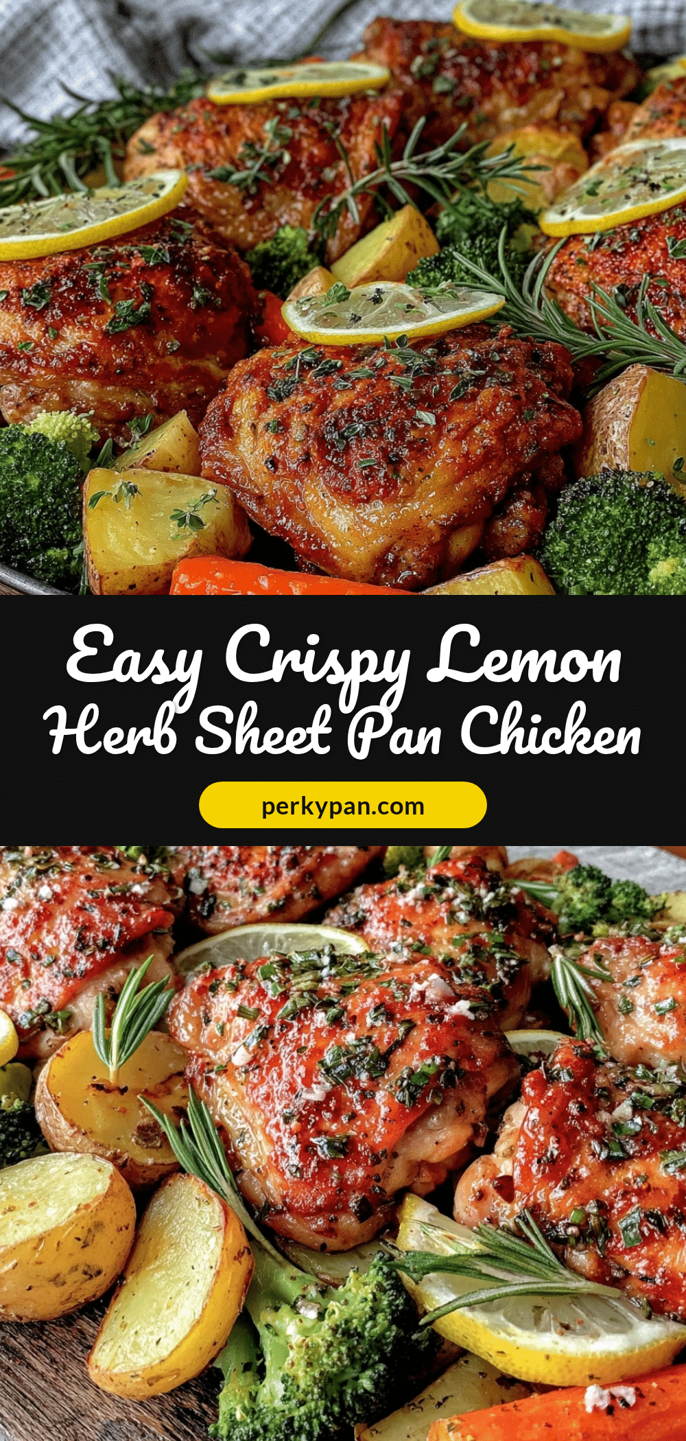 crispy sheet pan lemon herb chicken recipe