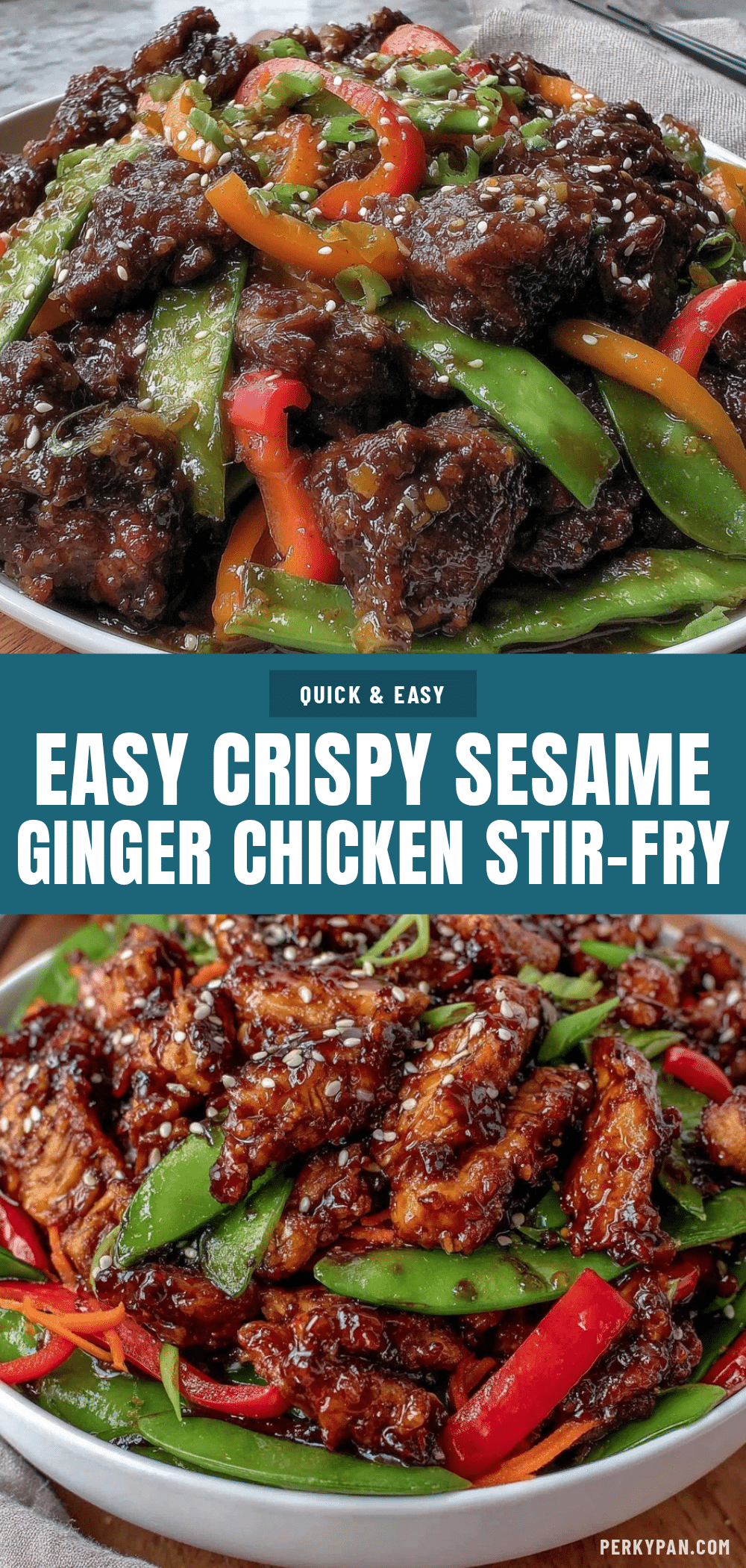 easy crispy sesame ginger chicken stir-fry recipe