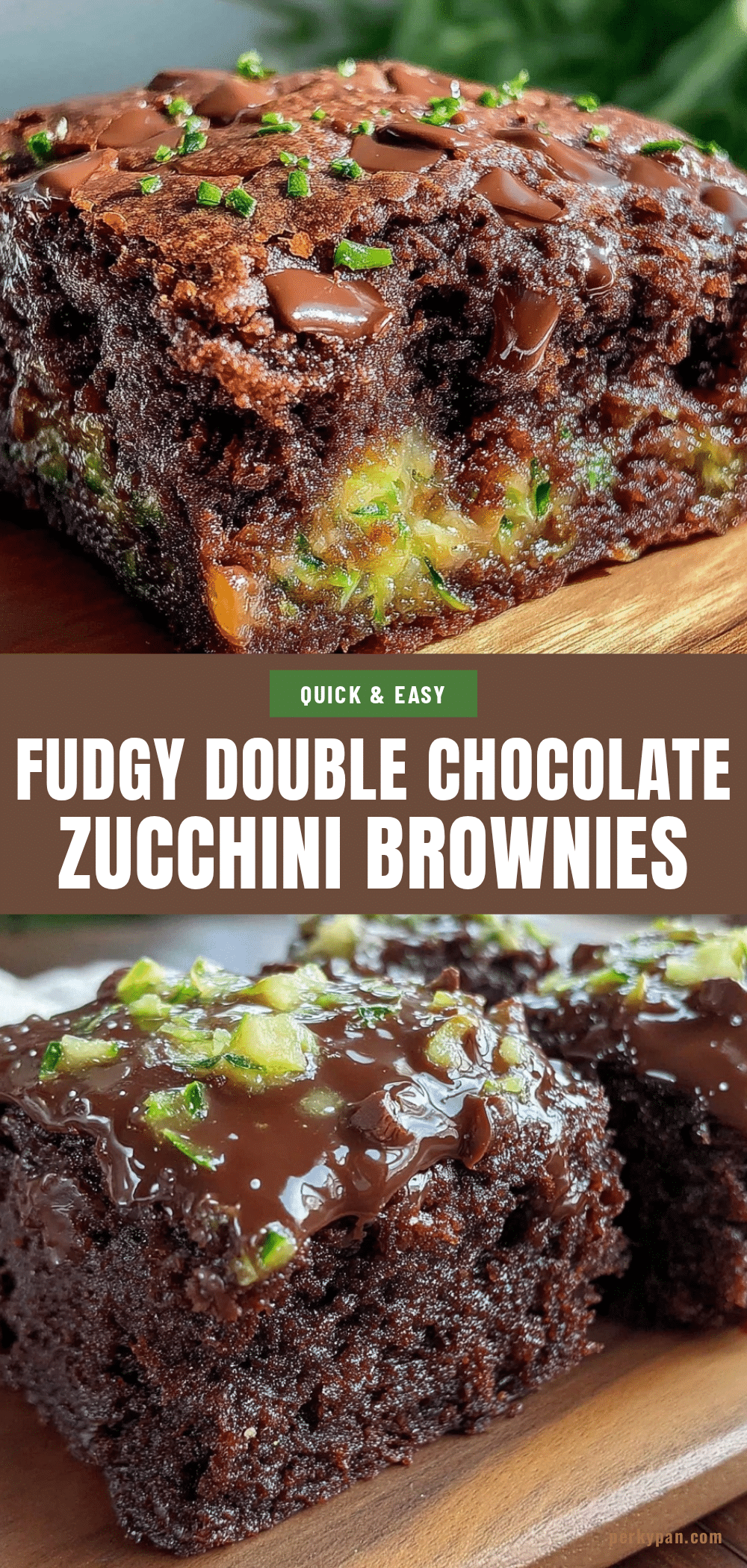 fudgy double chocolate zucchini brownies recipe