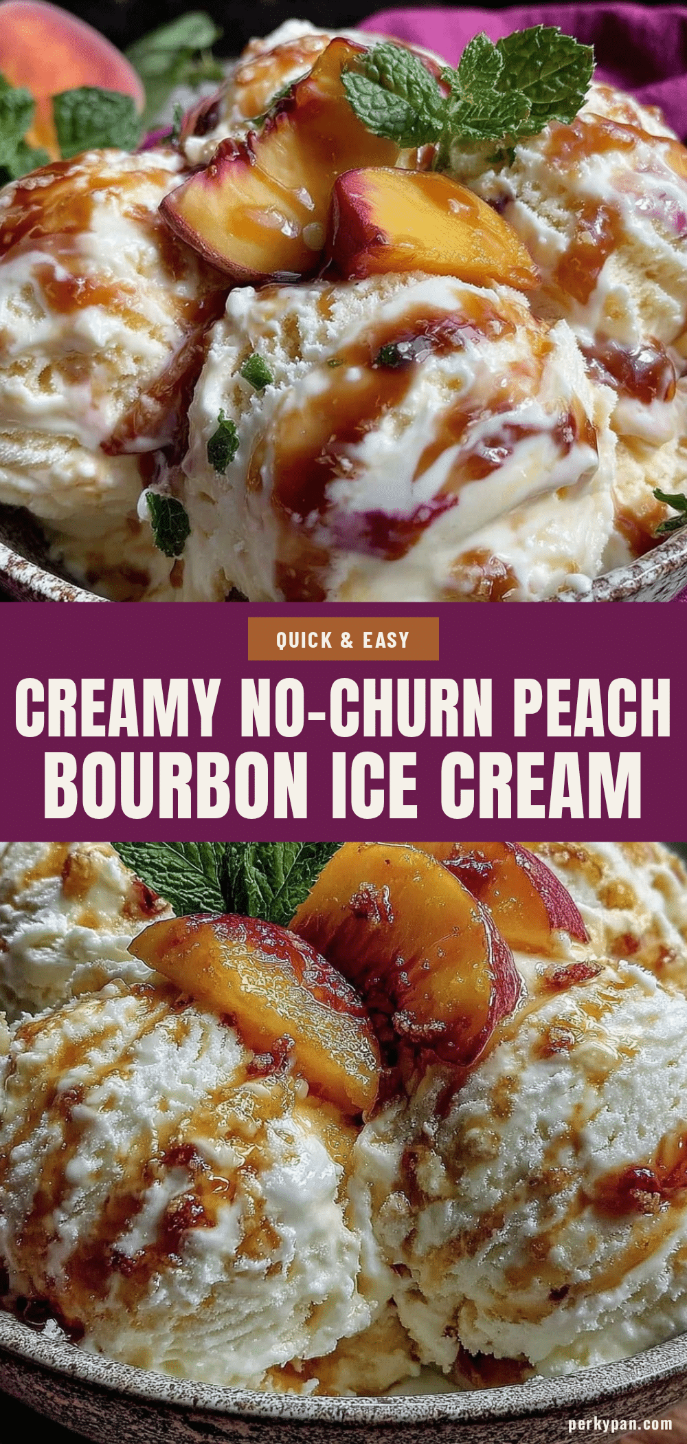 no-churn peach bourbon ice cream recipe