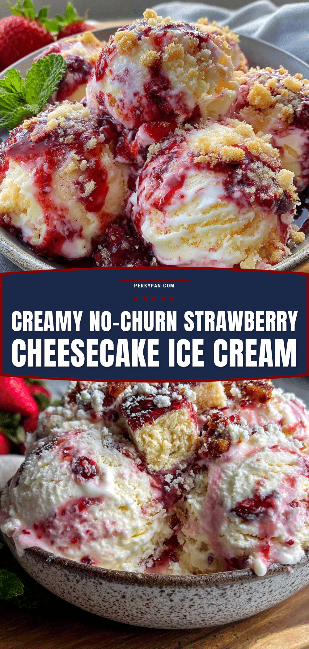 no-churn strawberry cheesecake ice cream recipe