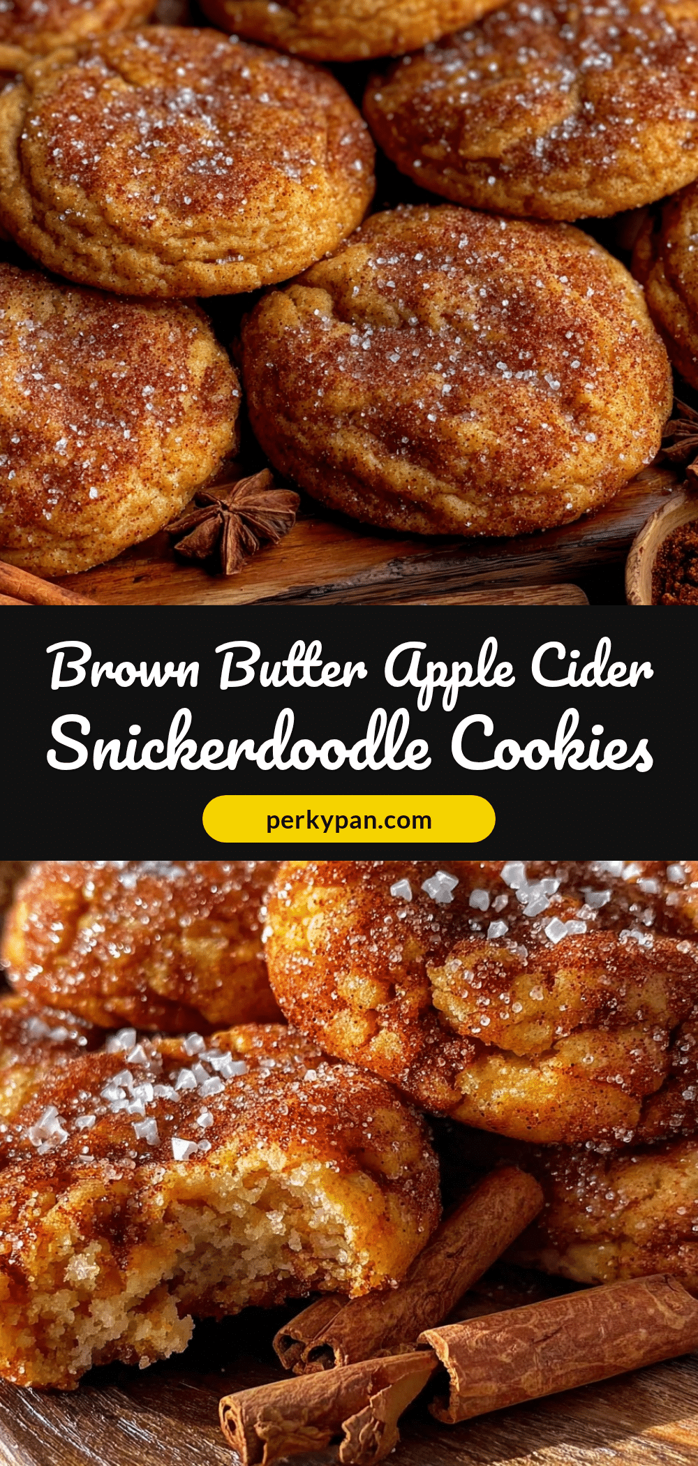 Brown Butter Apple Cider Snickerdoodle Cookies recipe