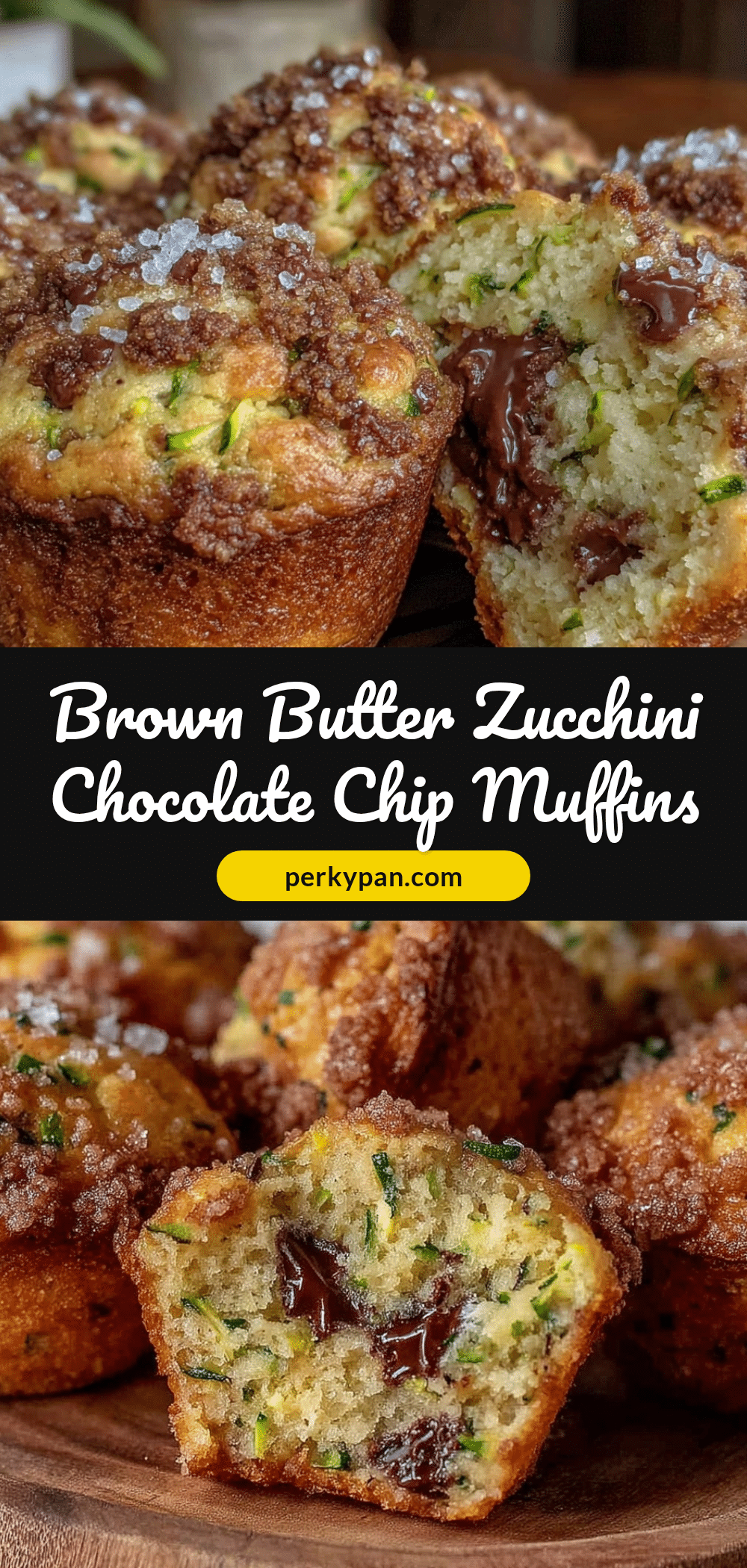 brown butter zucchini chocolate chip muffins recipe