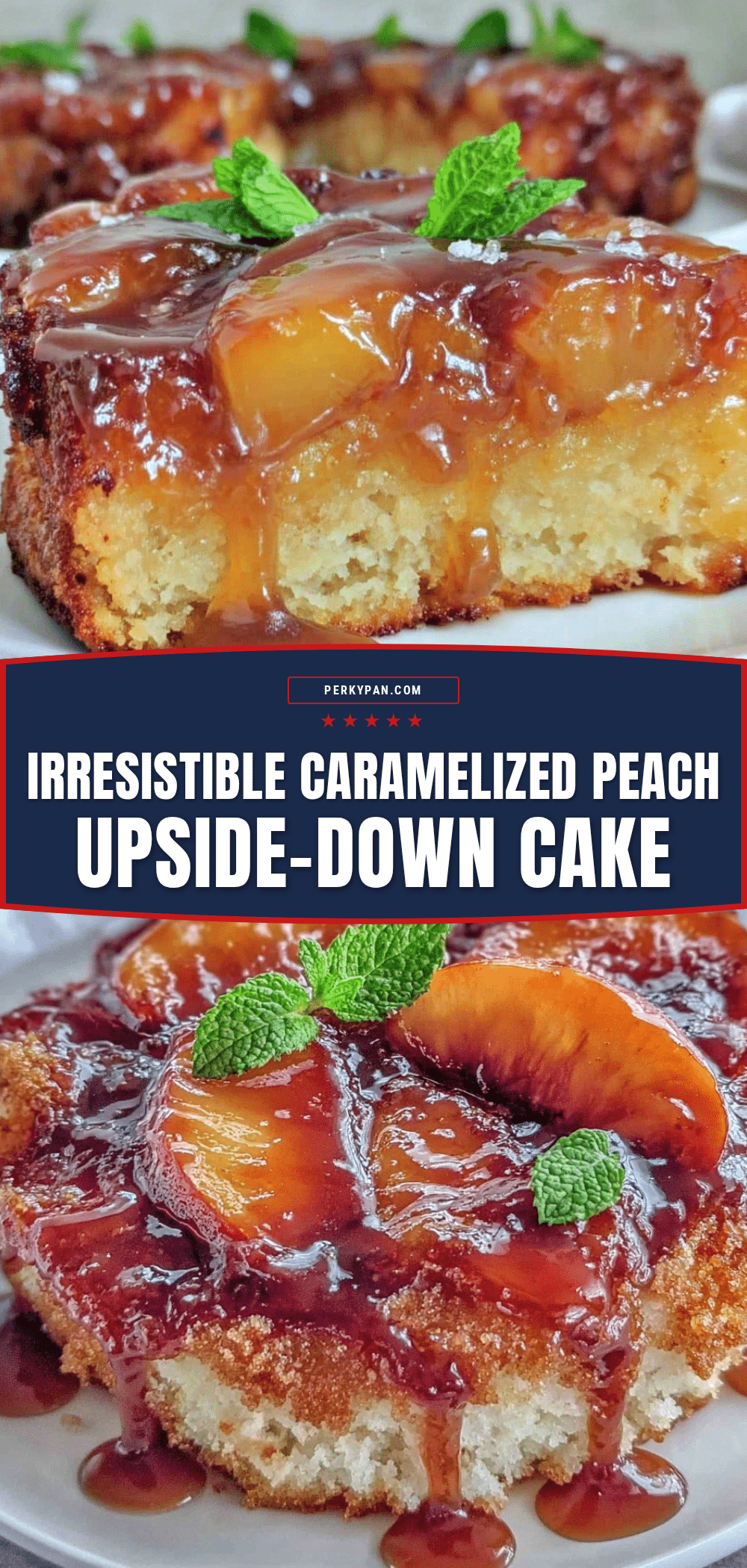 caramelized peach upside-down cake recipe