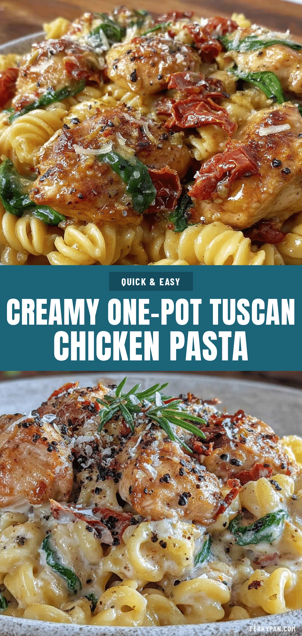 creamy one-pot tuscan chicken pasta recipe