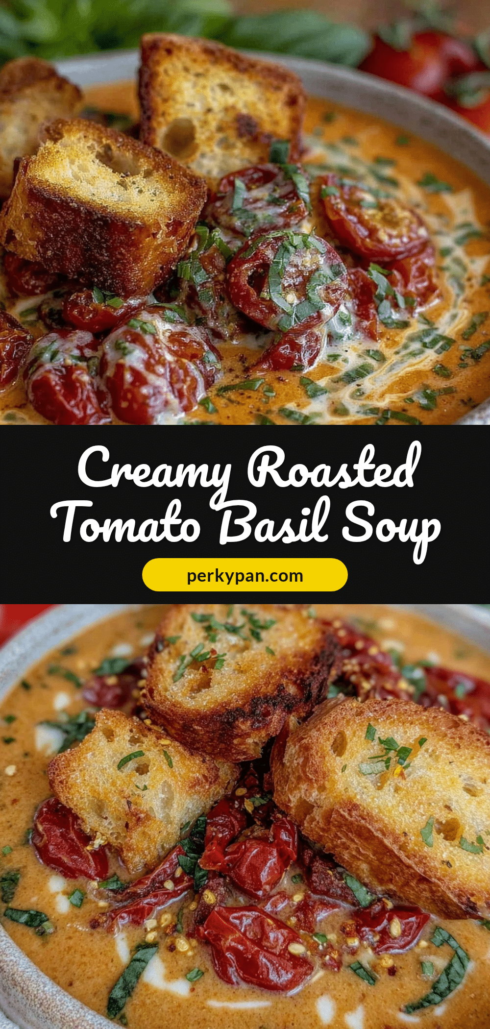 creamy roasted tomato basil soup recipe