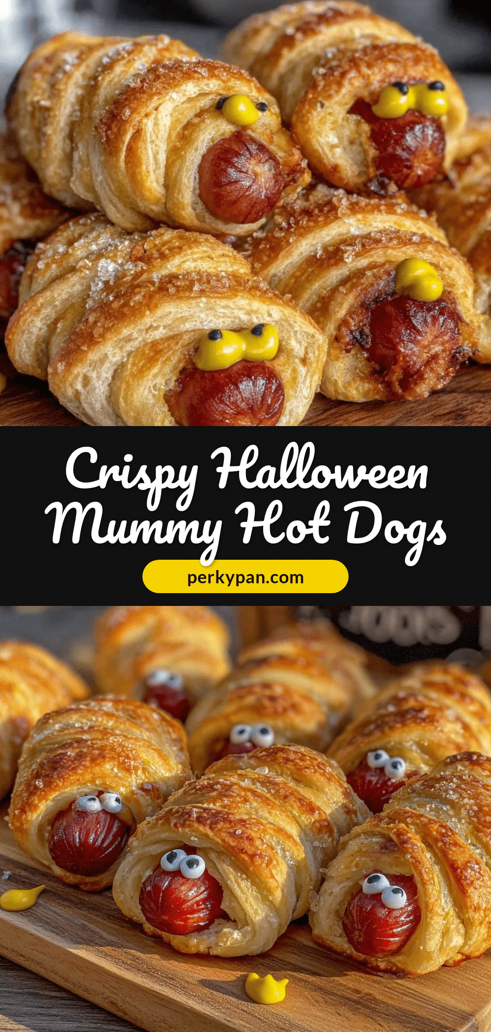 Crispy Halloween Mummy Hot Dogs recipe