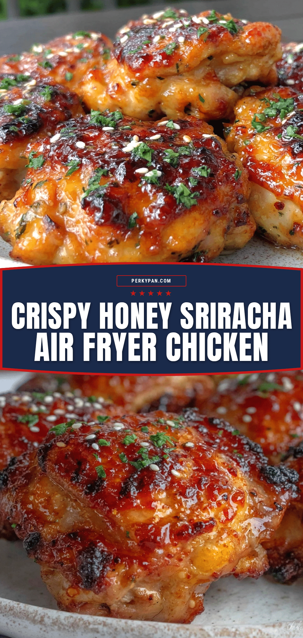 crispy honey sriracha air fryer chicken thighs recipe