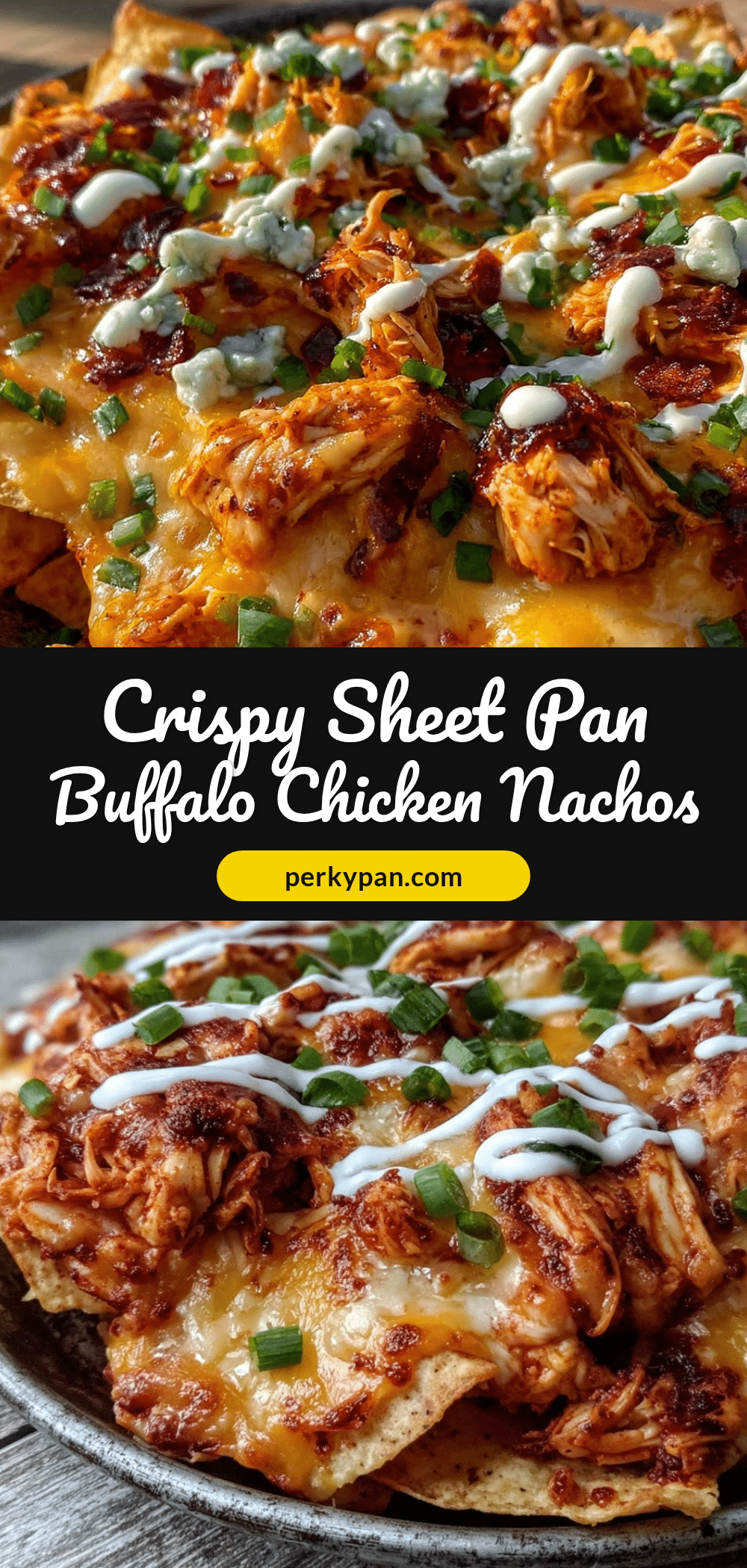 Crispy Sheet Pan Buffalo Chicken Nachos recipe