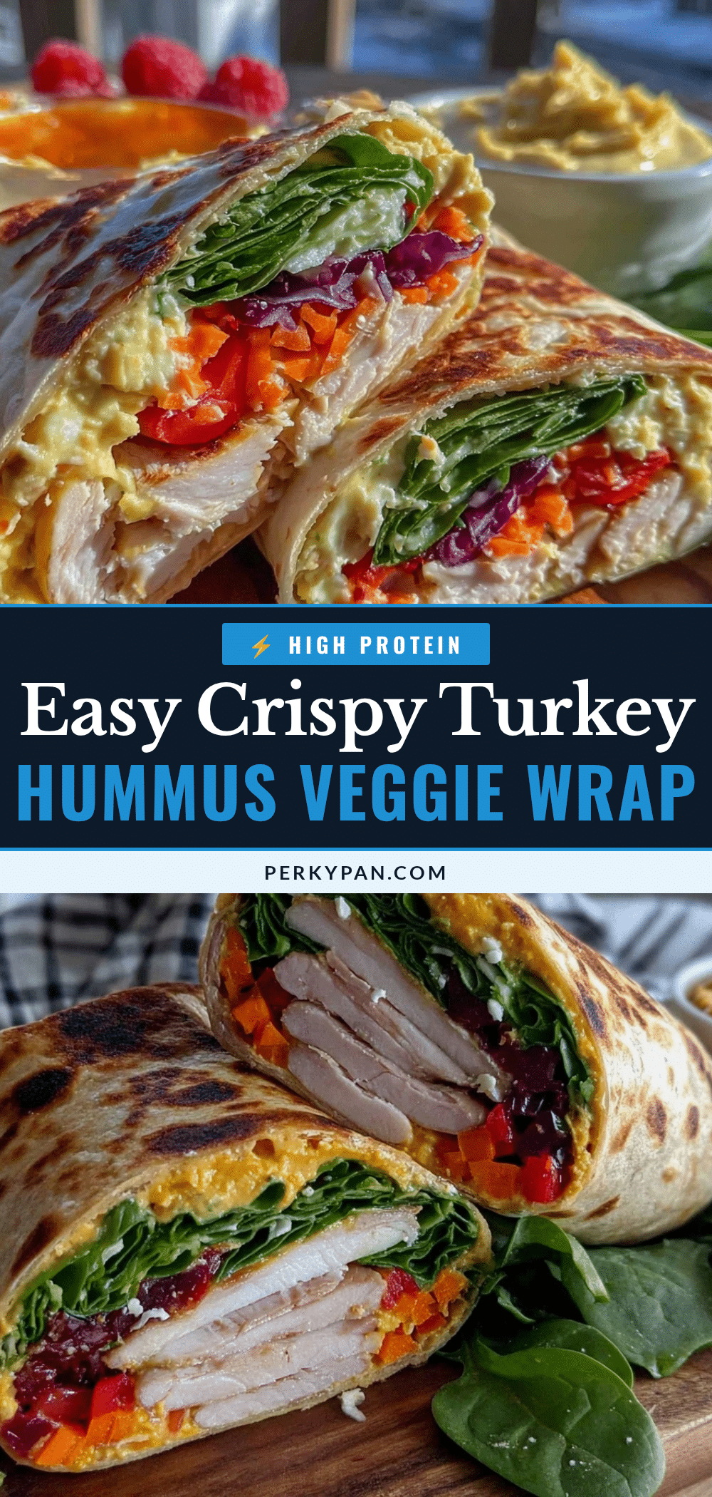 easy turkey hummus veggie wrap recipe