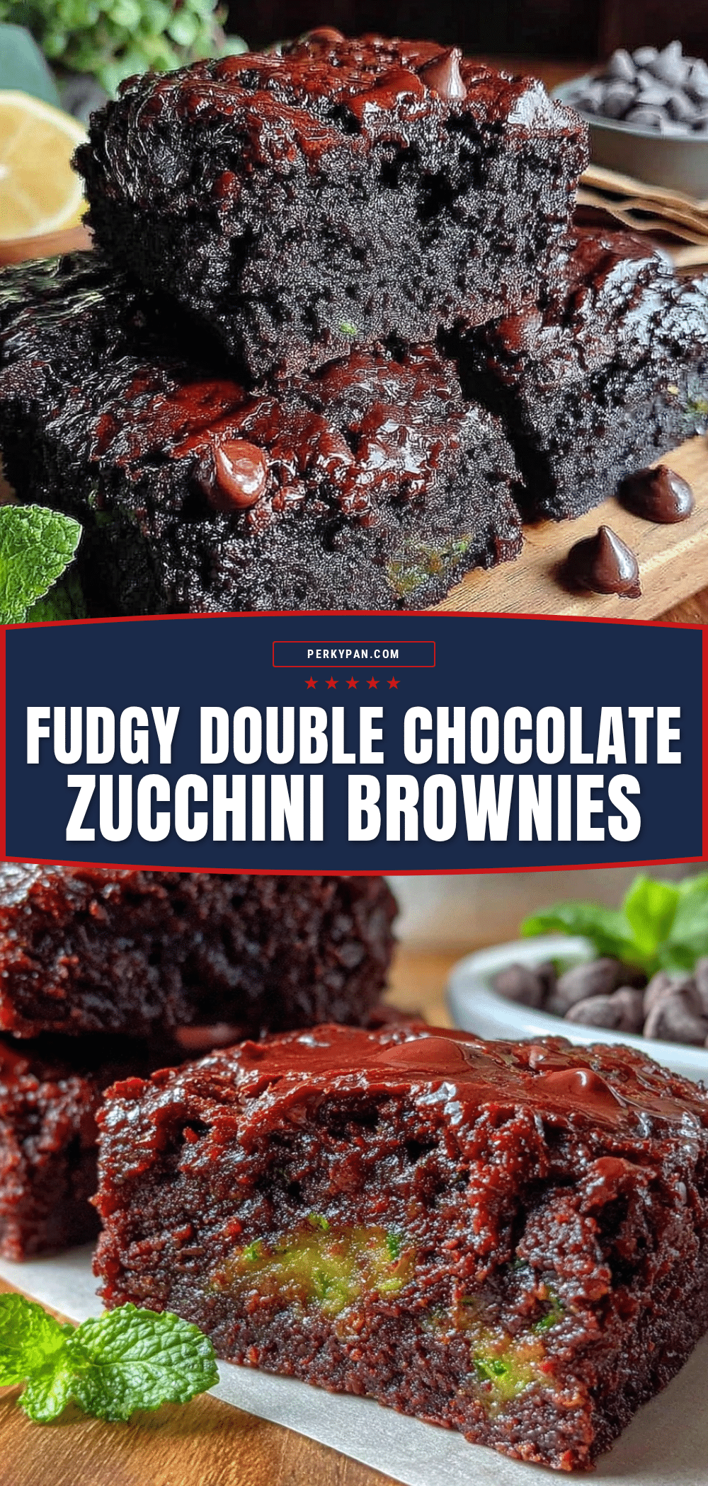 fudgy double chocolate chip zucchini brownies recipe