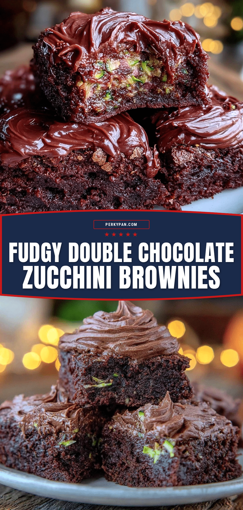 fudgy double chocolate zucchini brownies recipe