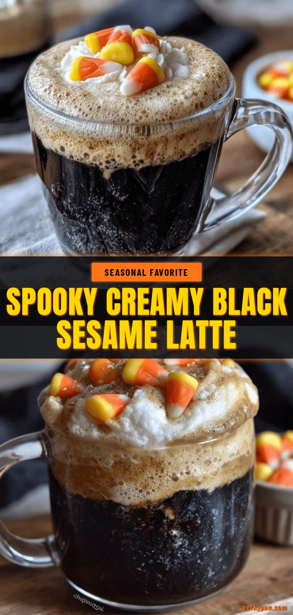 Halloween black sesame latte recipe