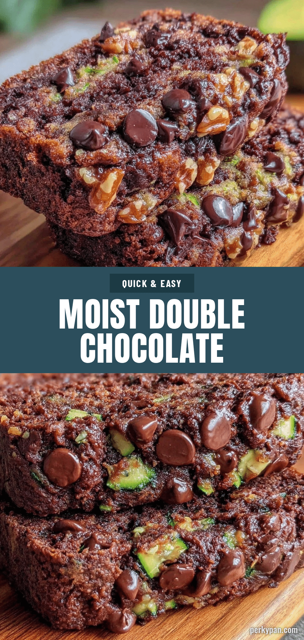 moist double chocolate chip zucchini bread recipe