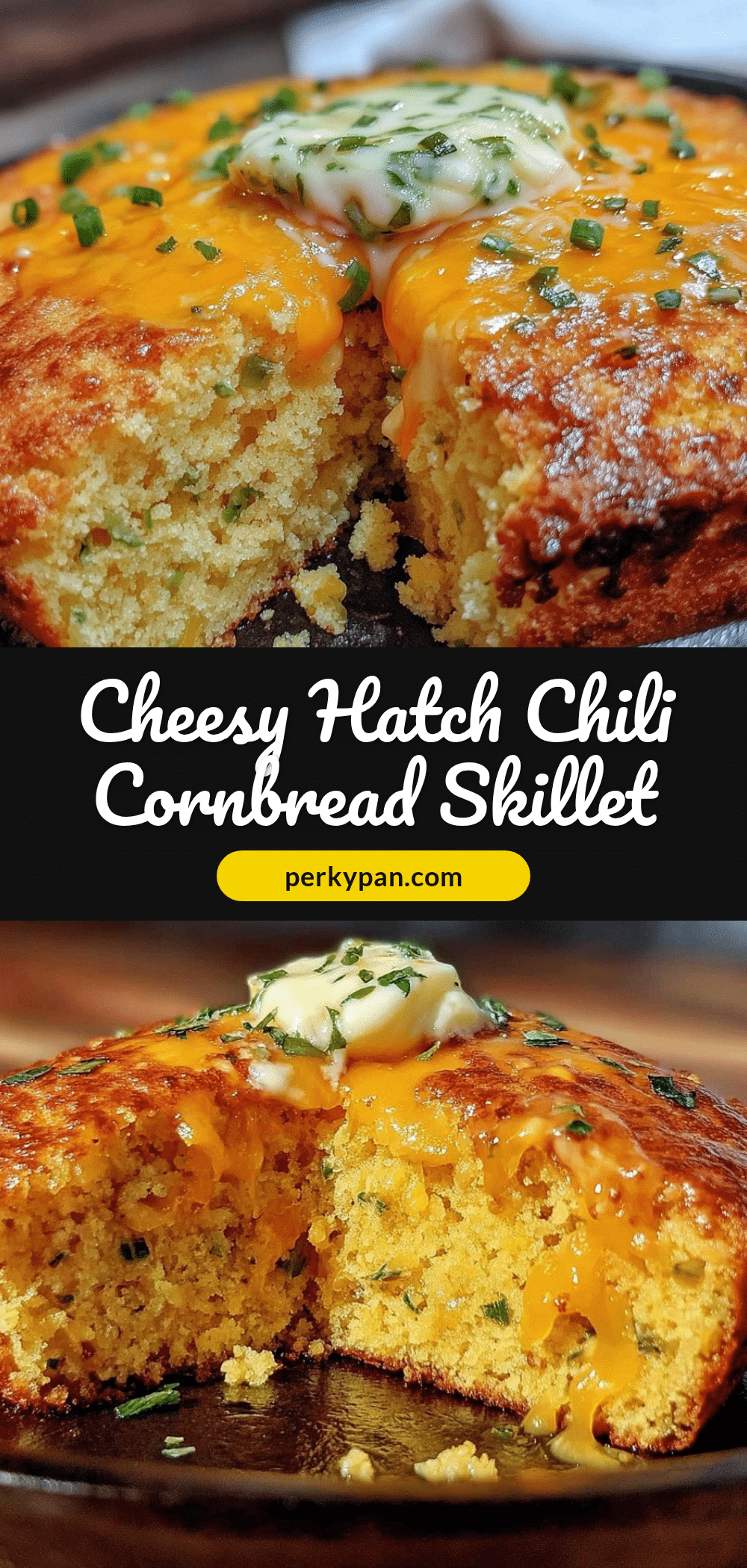 Savory Hatch Chili Cornbread Skillet recipe