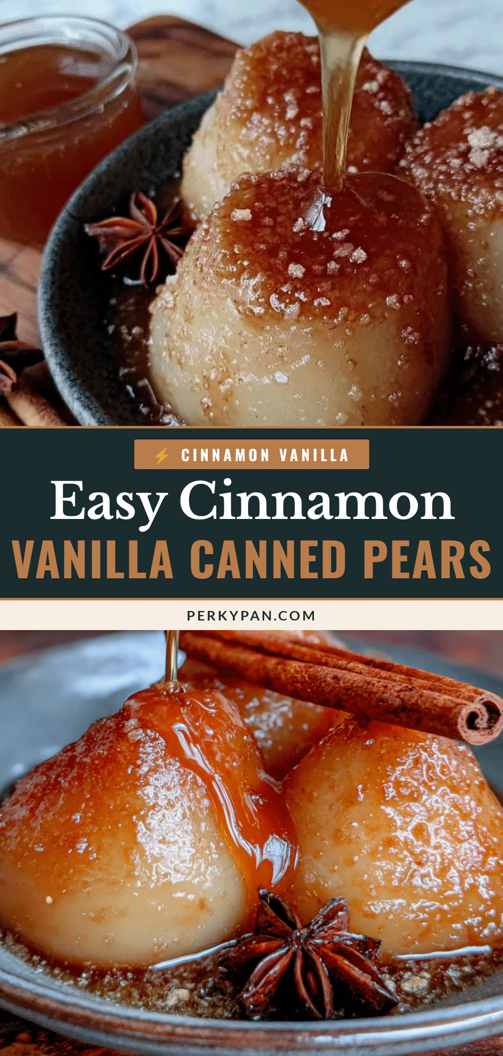 canned pear halves with cinnamon vanilla recipe