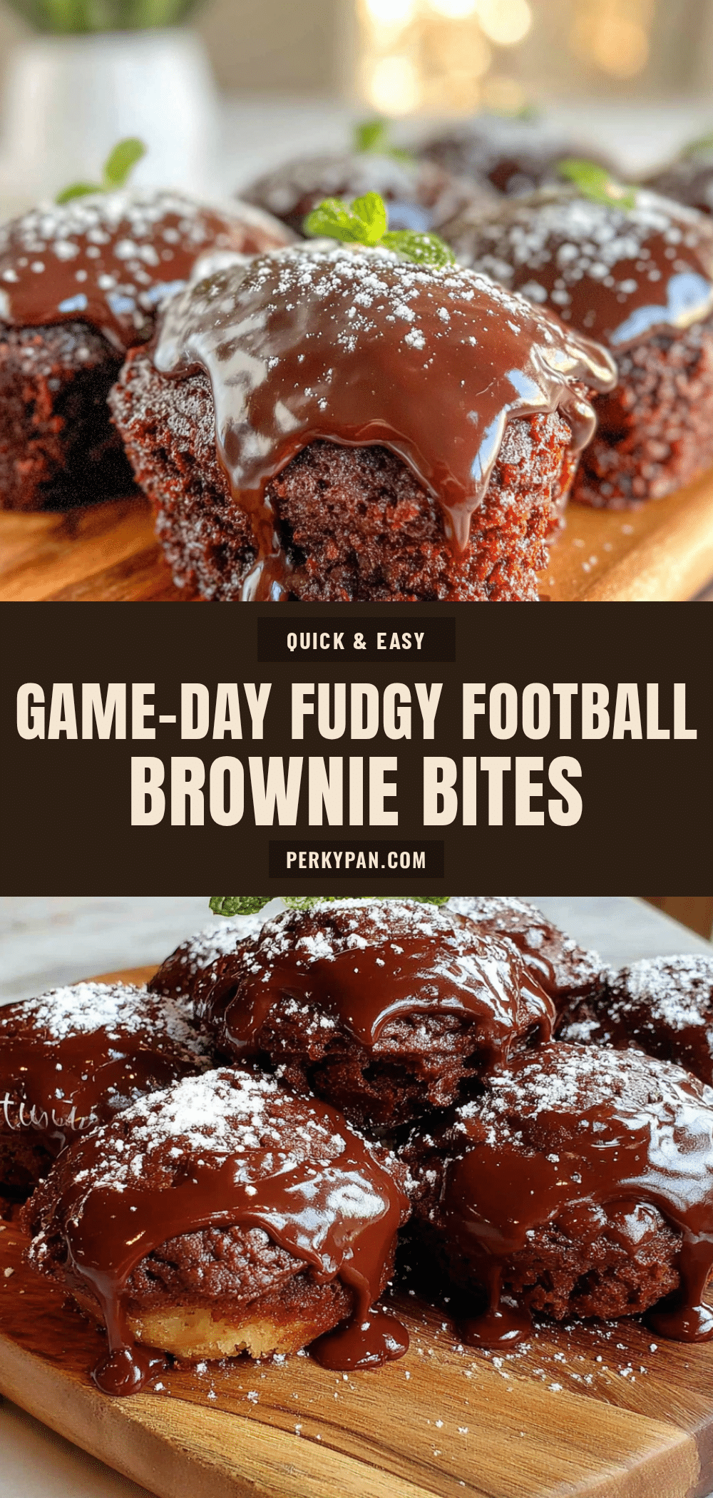 fudgy football brownie bites recipe