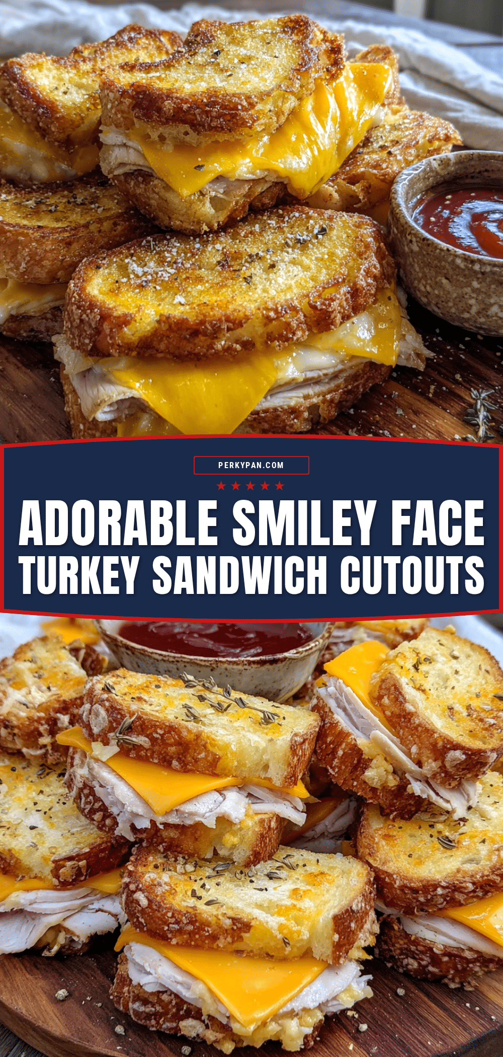 smiley face turkey cheese sandwich cutouts recipe