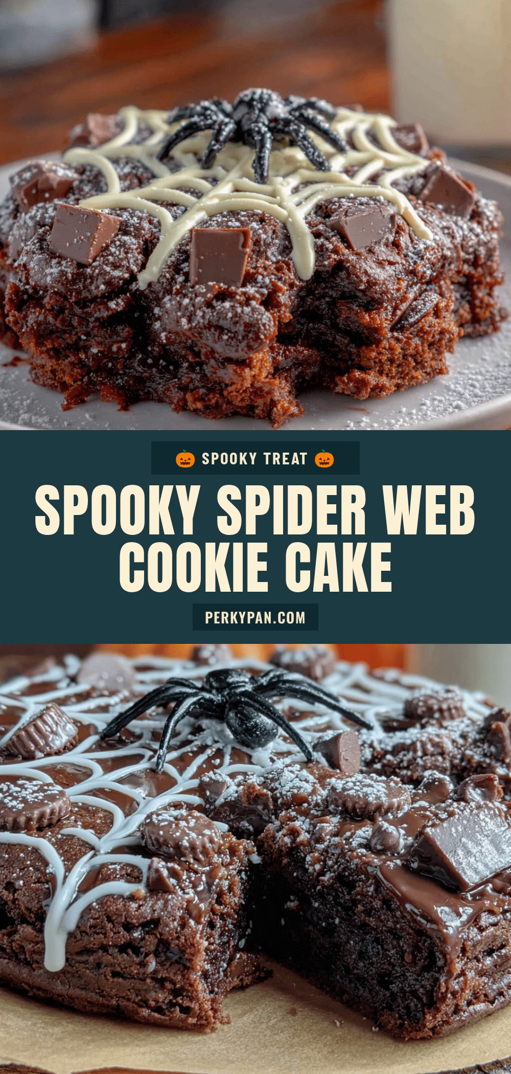 spider web chocolate cookie cake recipe