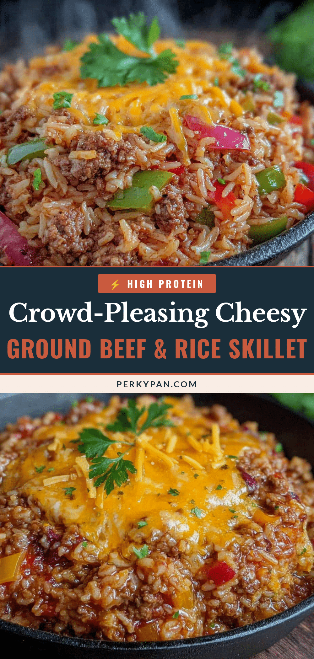 cheesy ground beef and rice skillet recipe