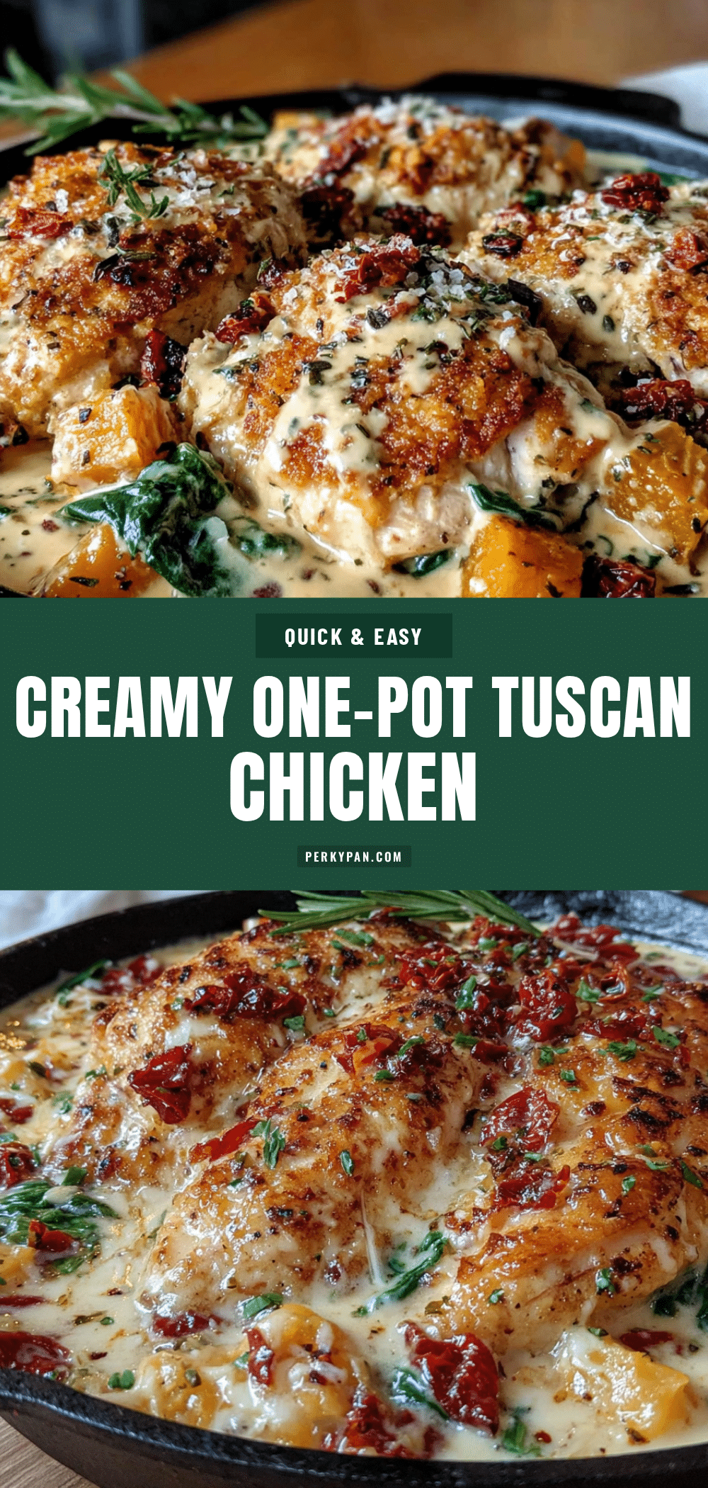 creamy one-pot tuscan chicken with butternut squash recipe