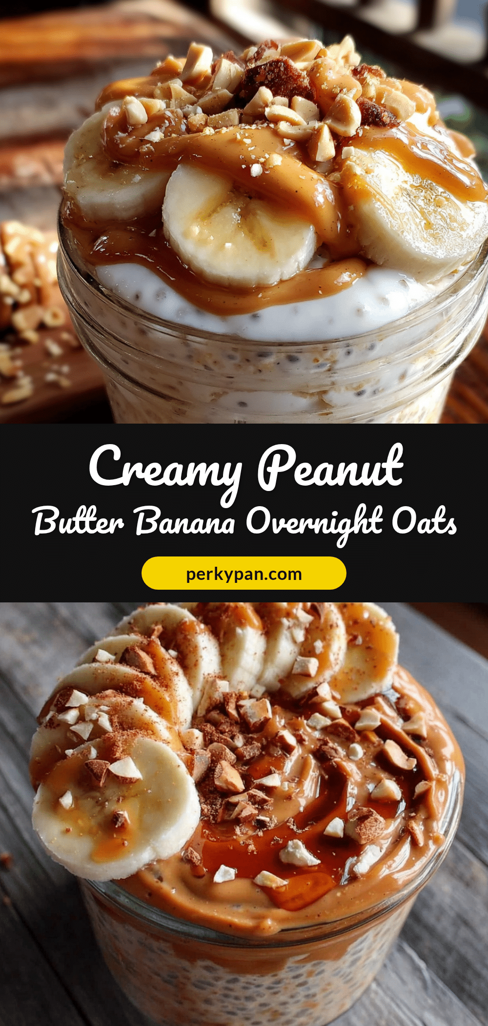 creamy peanut butter banana overnight oats recipe