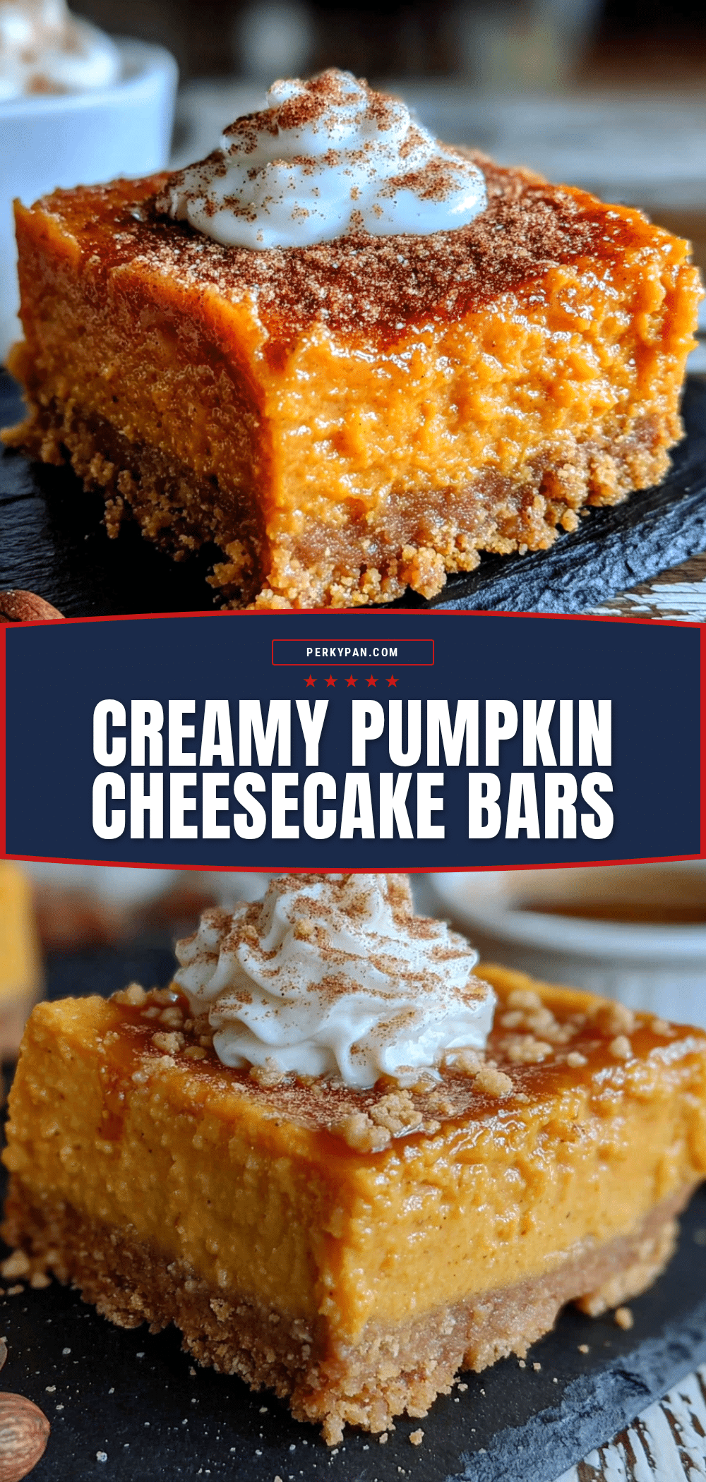 Creamy Pumpkin Cheesecake Bars recipe