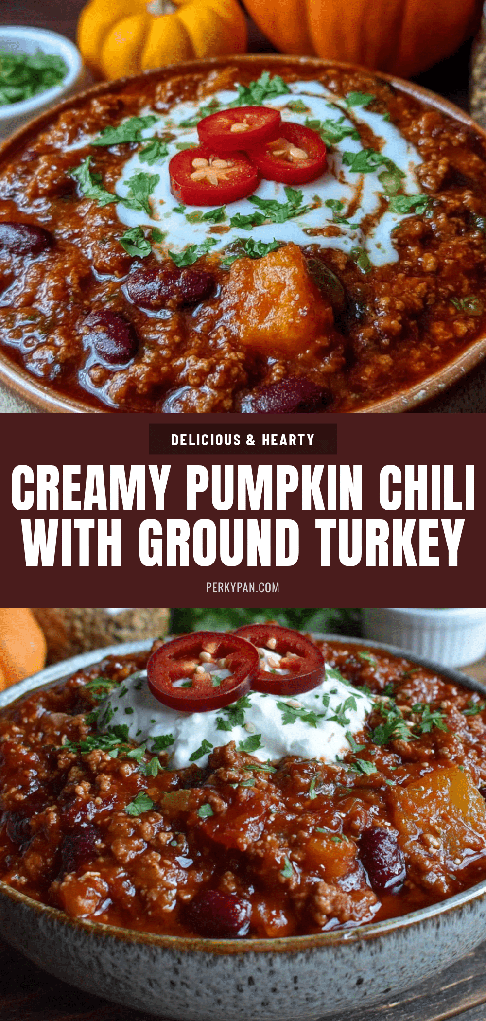 creamy pumpkin chili with ground turkey recipe