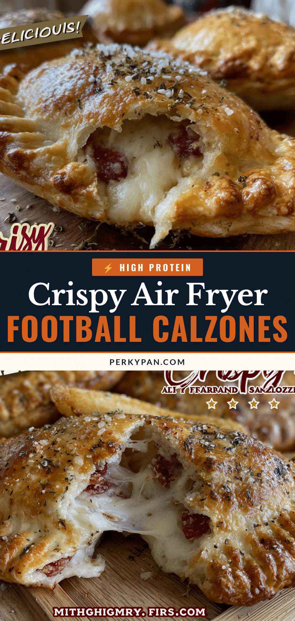crispy air fryer football calzones recipe