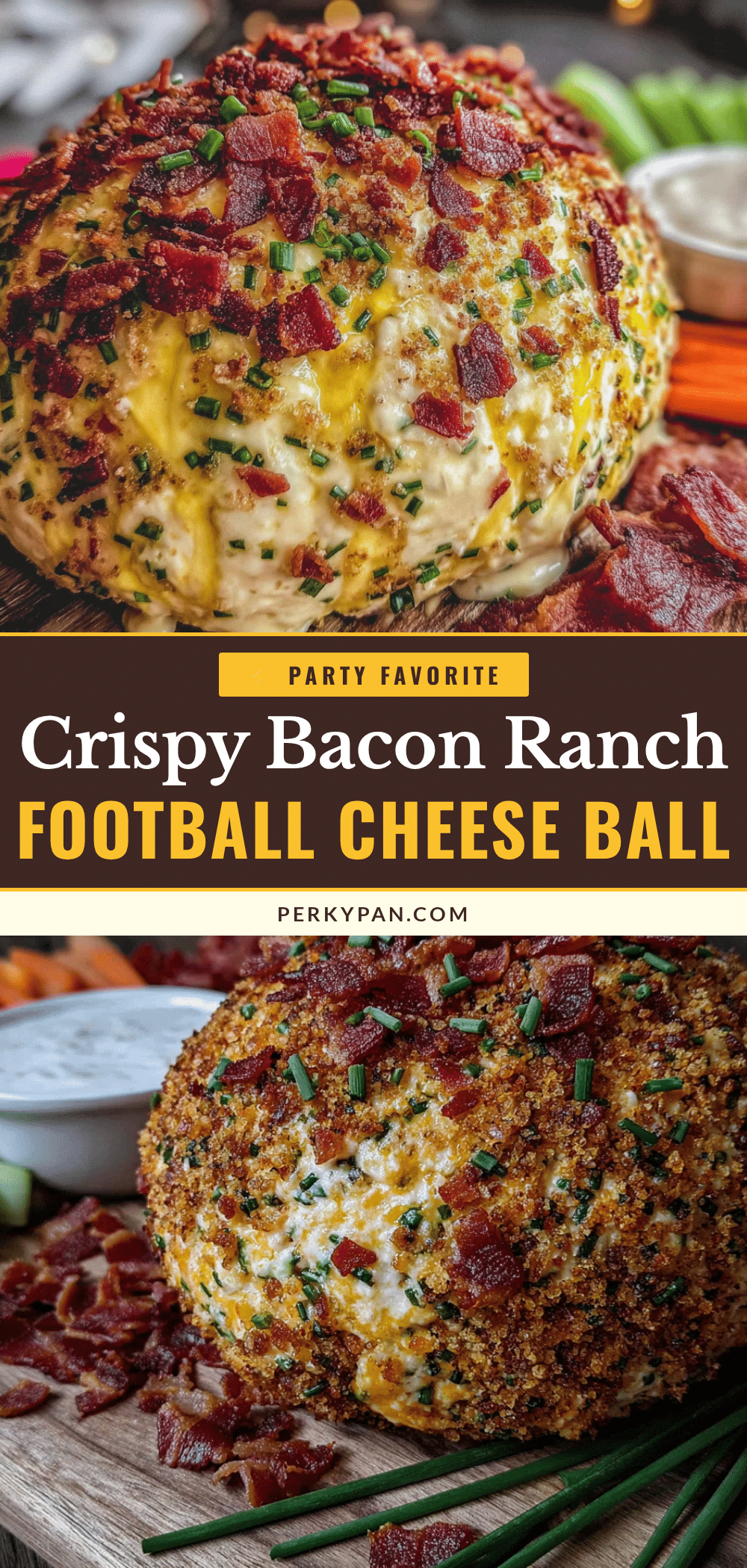 crispy bacon ranch football cheese ball recipe