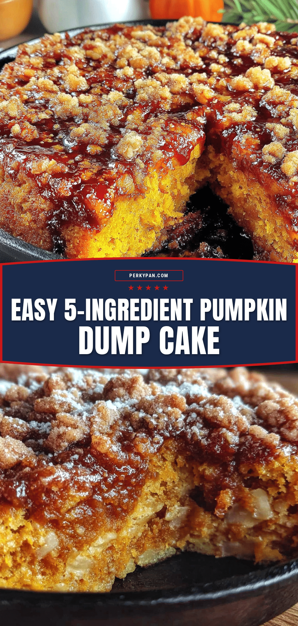 easy 5-ingredient pumpkin dump cake recipe