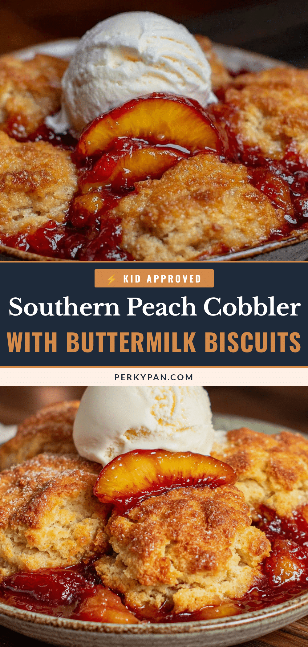 Easy Southern Peach Cobbler with Buttermilk Biscuits recipe