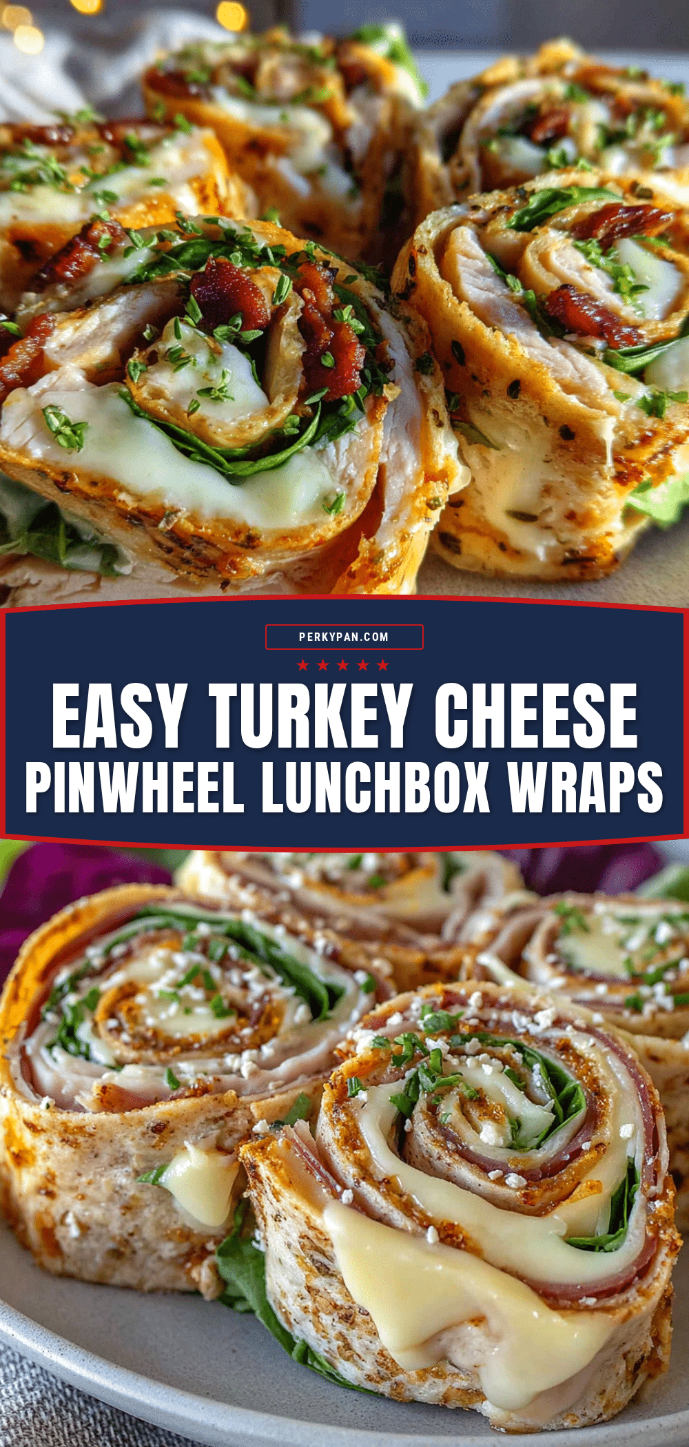 easy turkey and cheese pinwheel lunchbox wraps recipe