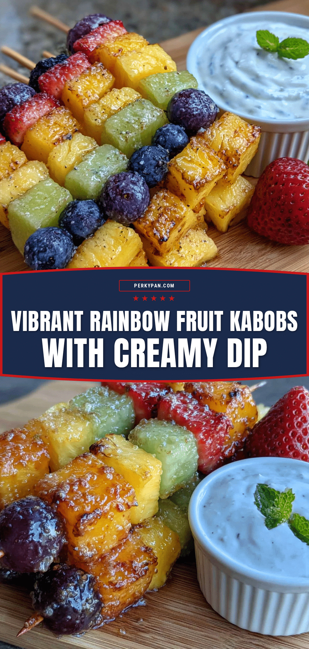 fresh rainbow fruit kabobs with yogurt dip recipe