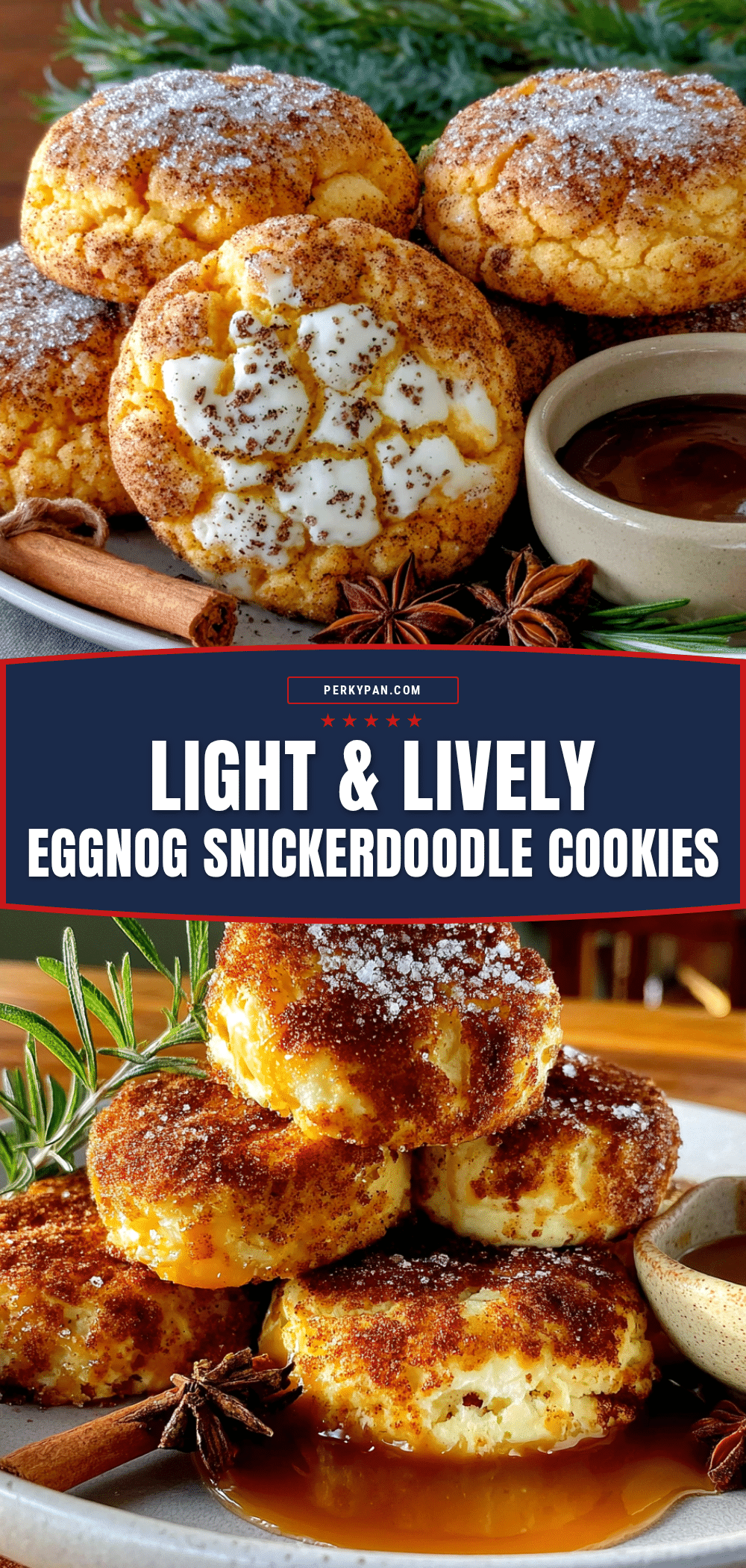 Light & Lively Eggnog Snickerdoodle Cookies recipe
