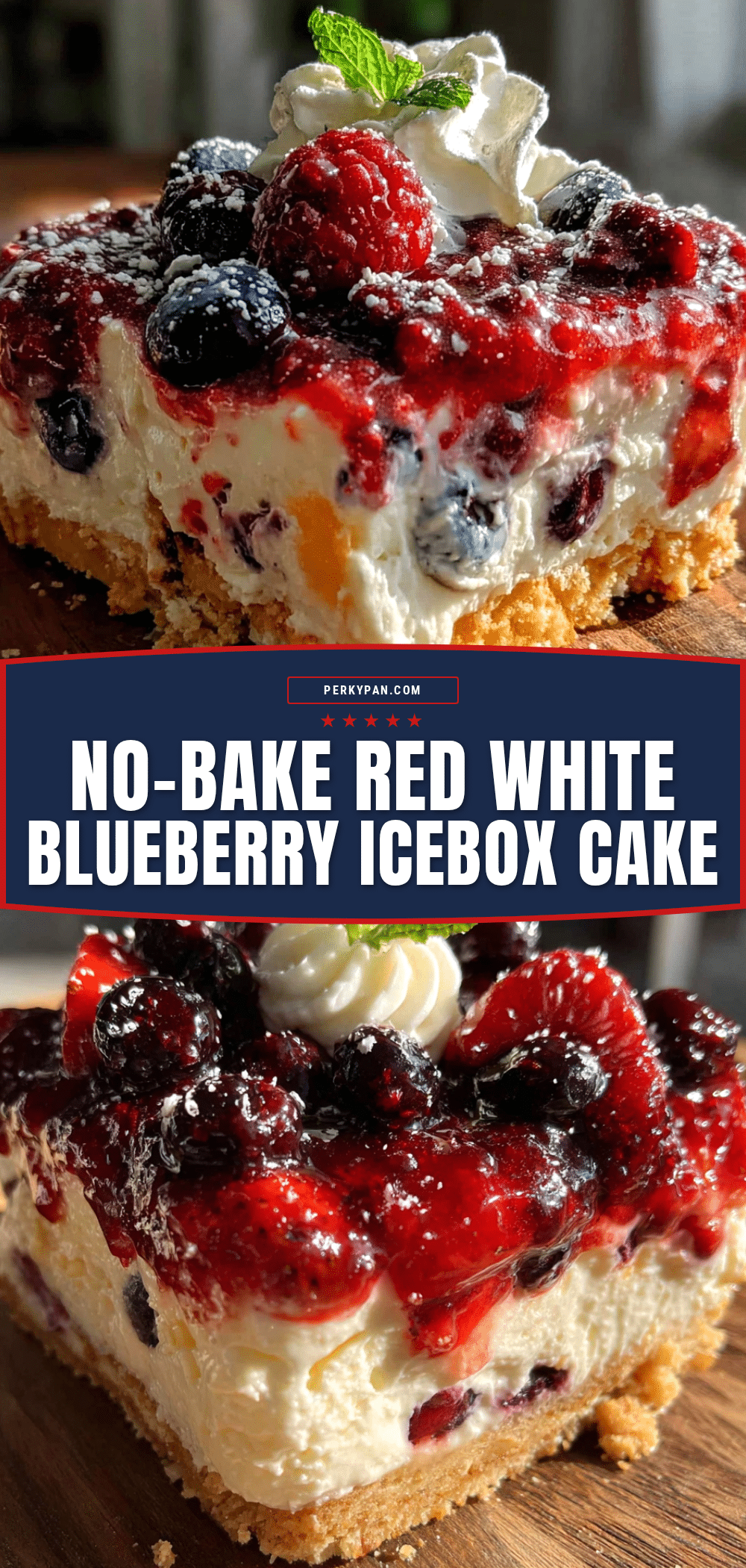 red white and blueberry icebox cake recipe
