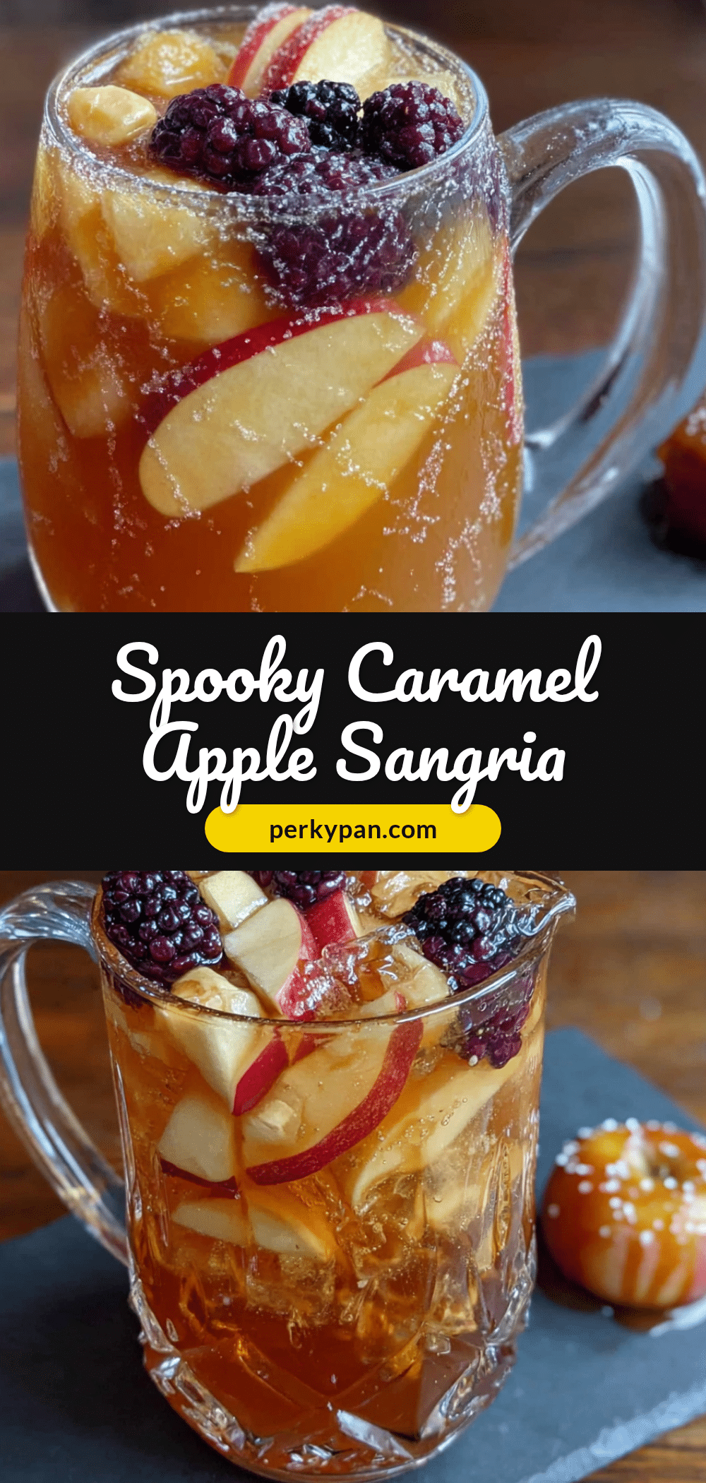 Spooky Caramel Apple Sangria recipe