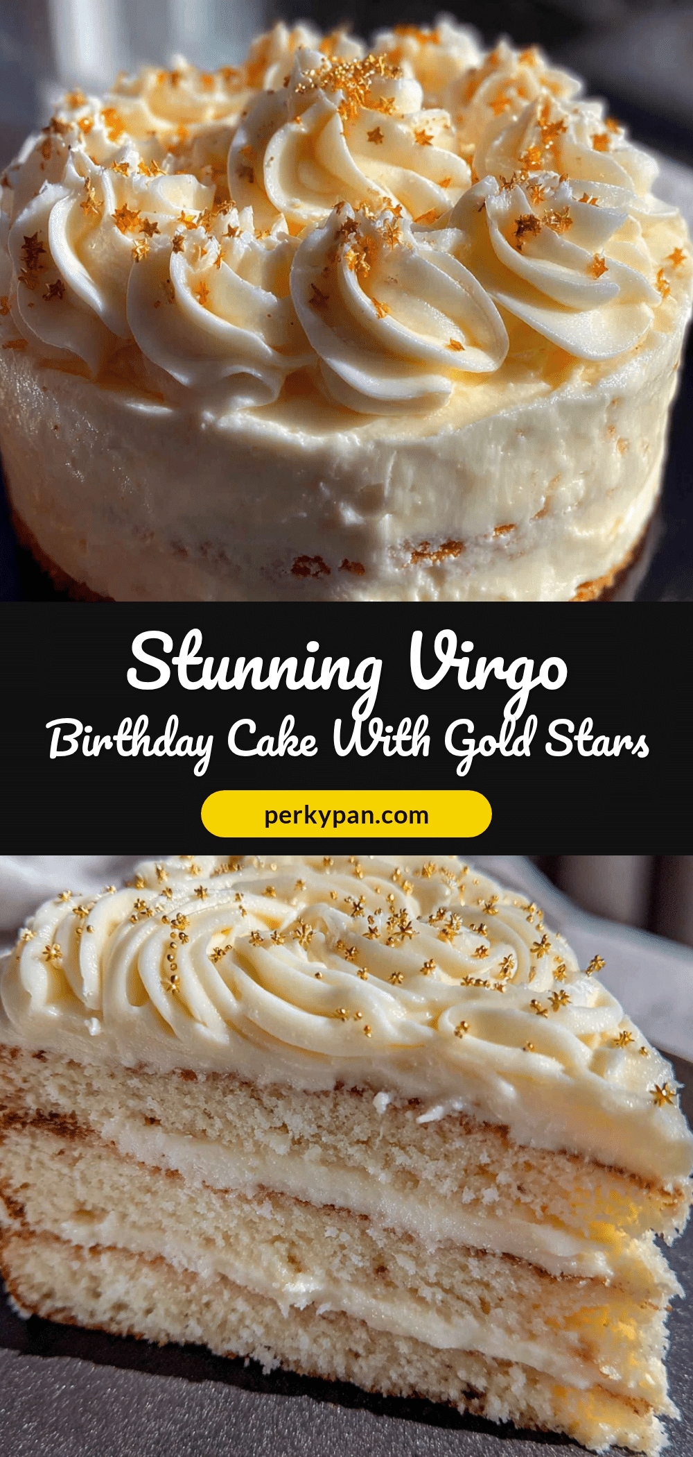 virgo birthday cake with gold stars recipe